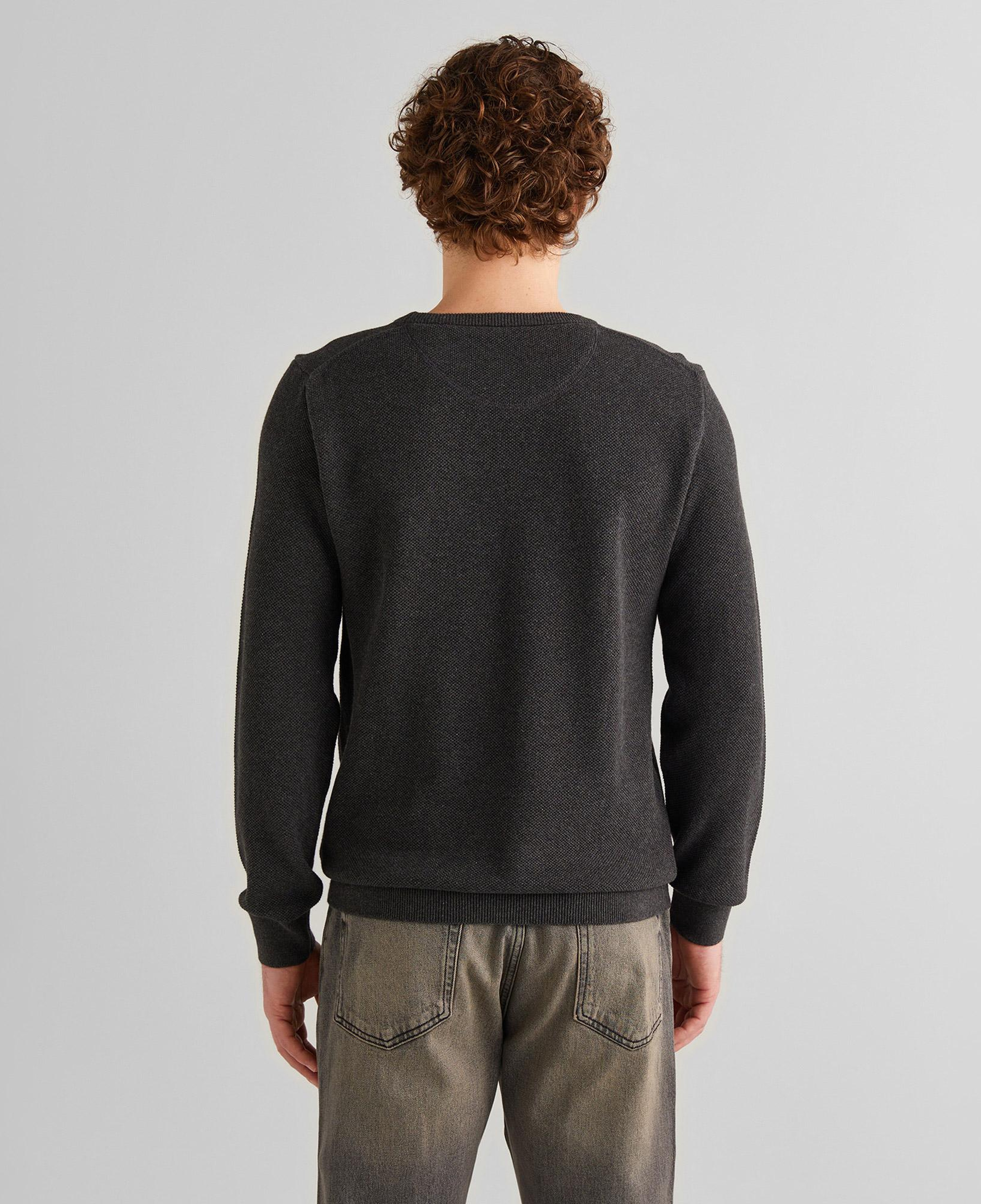 GANT Erkek Gri Regular Fit Bisiklet Yaka Kazak