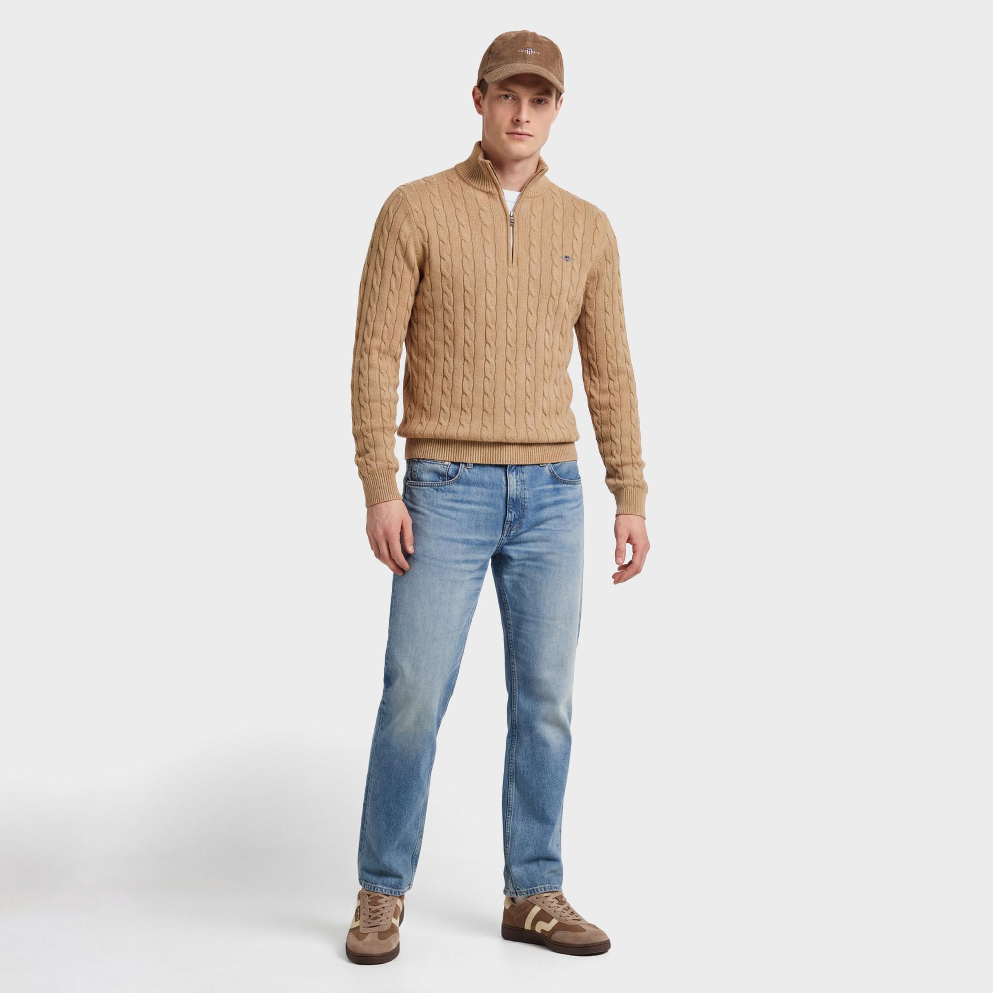 GANT Erkek Krem Regular Fit Örgü Kazak