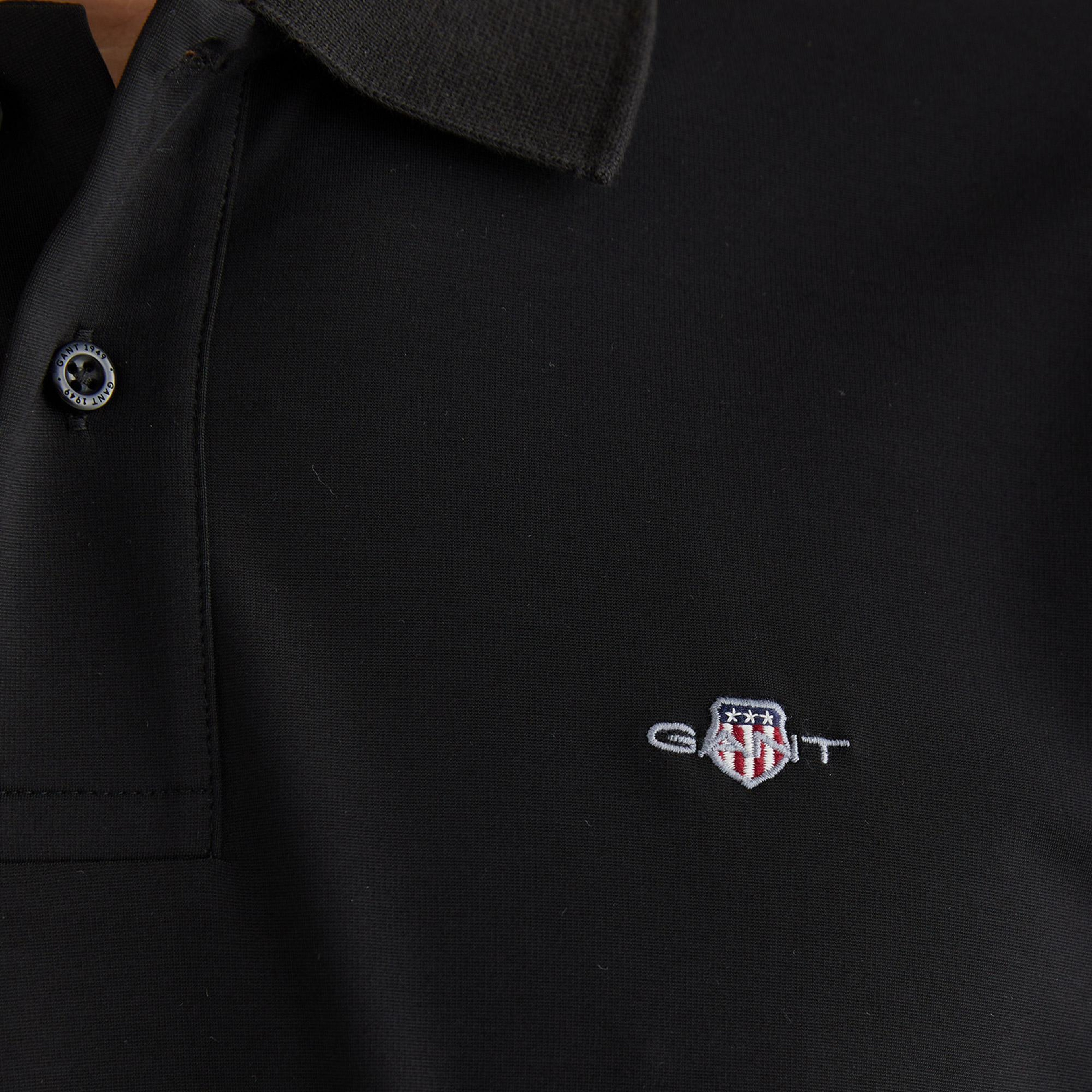 GANT Erkek Siyah Relaxed Fit Polo