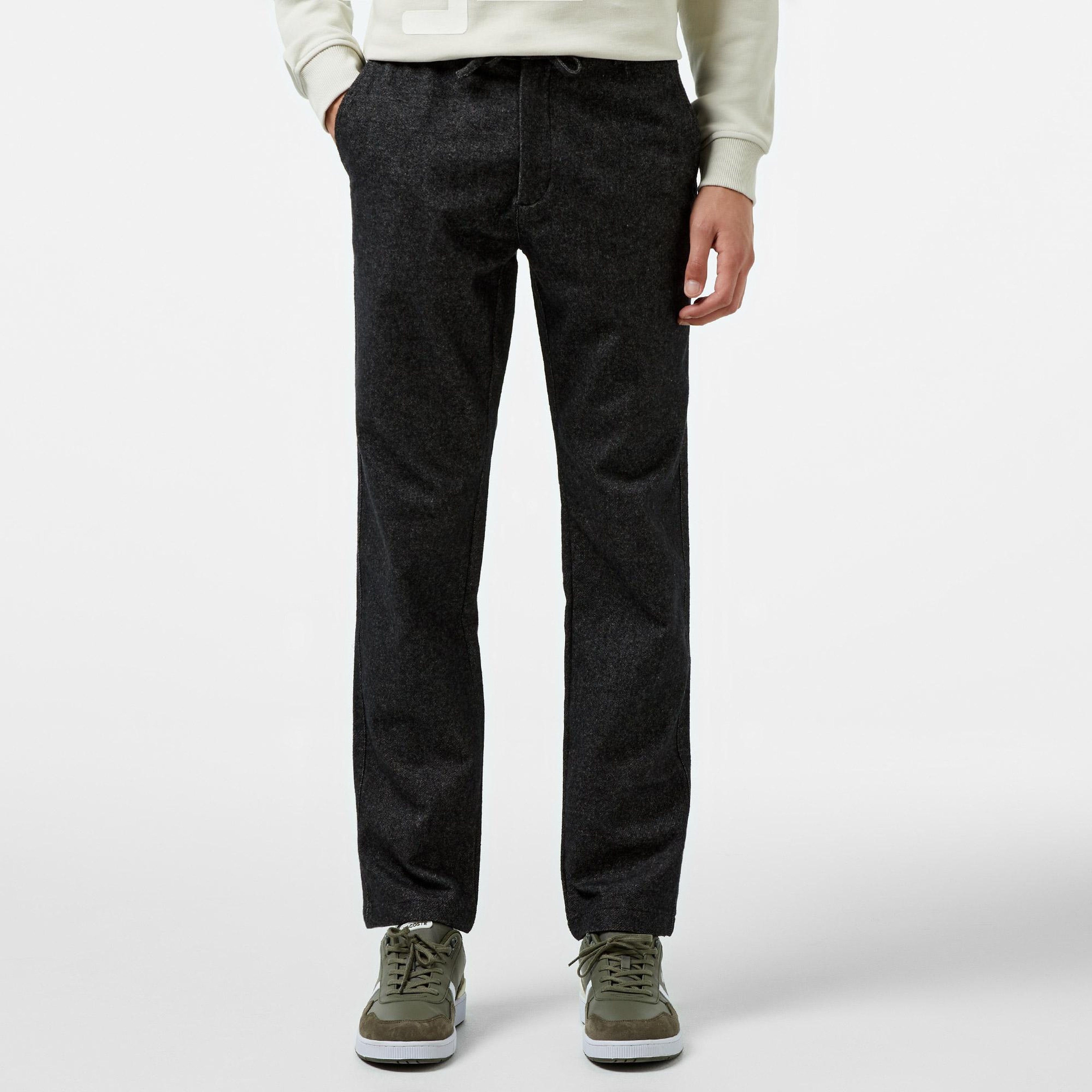 Erkek Tapered Fit Chino Siyah Pantolon