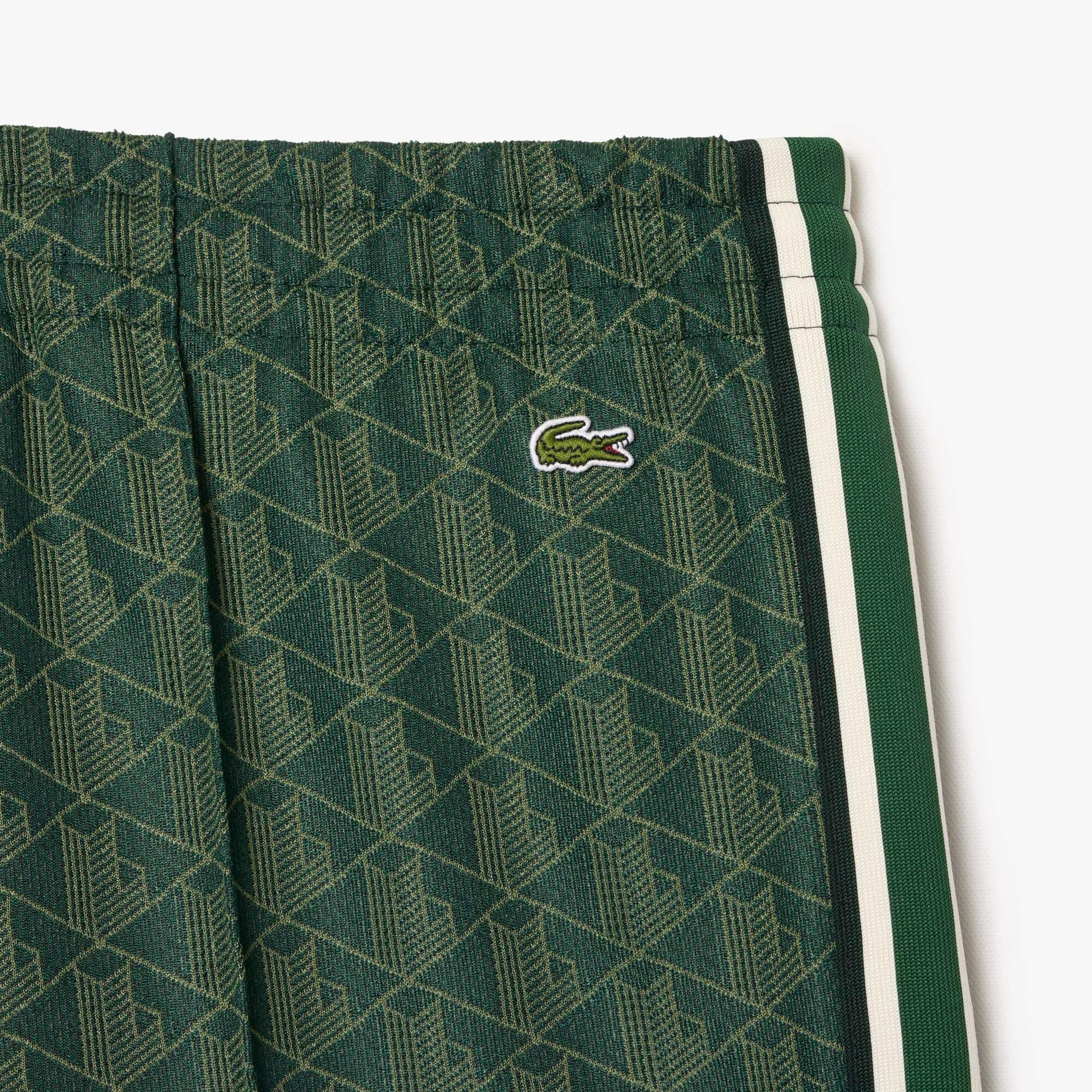 Kadın Flare Fit Monogram Koyu Yeşil Eşofman Altı