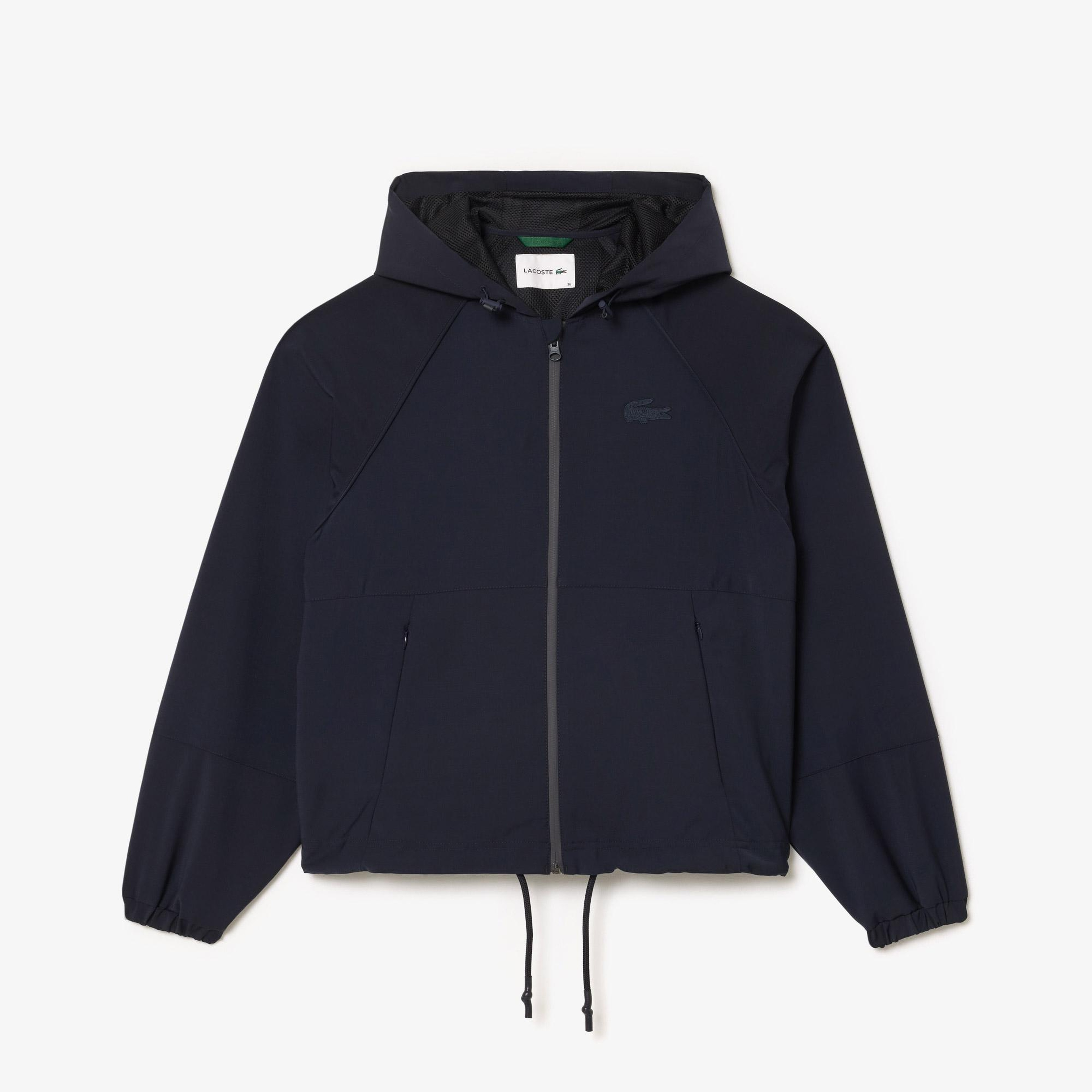 Kadın Relaxed Fit Kapüşonlu Lacivert Yağmurluk