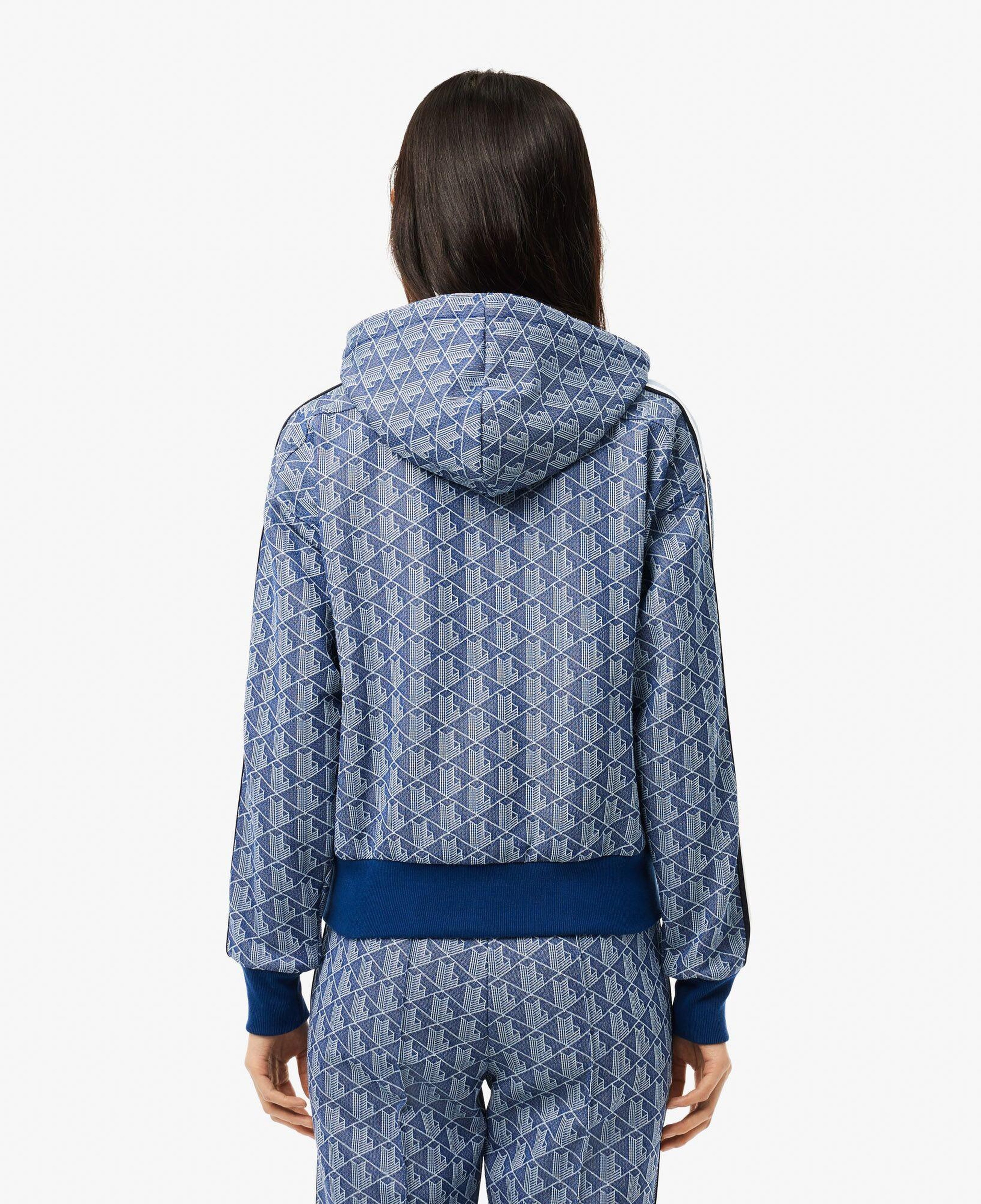 Lacoste Kadın Regular Fit Kapüşonlu Monogram Koyu Mavi Sweatshirt