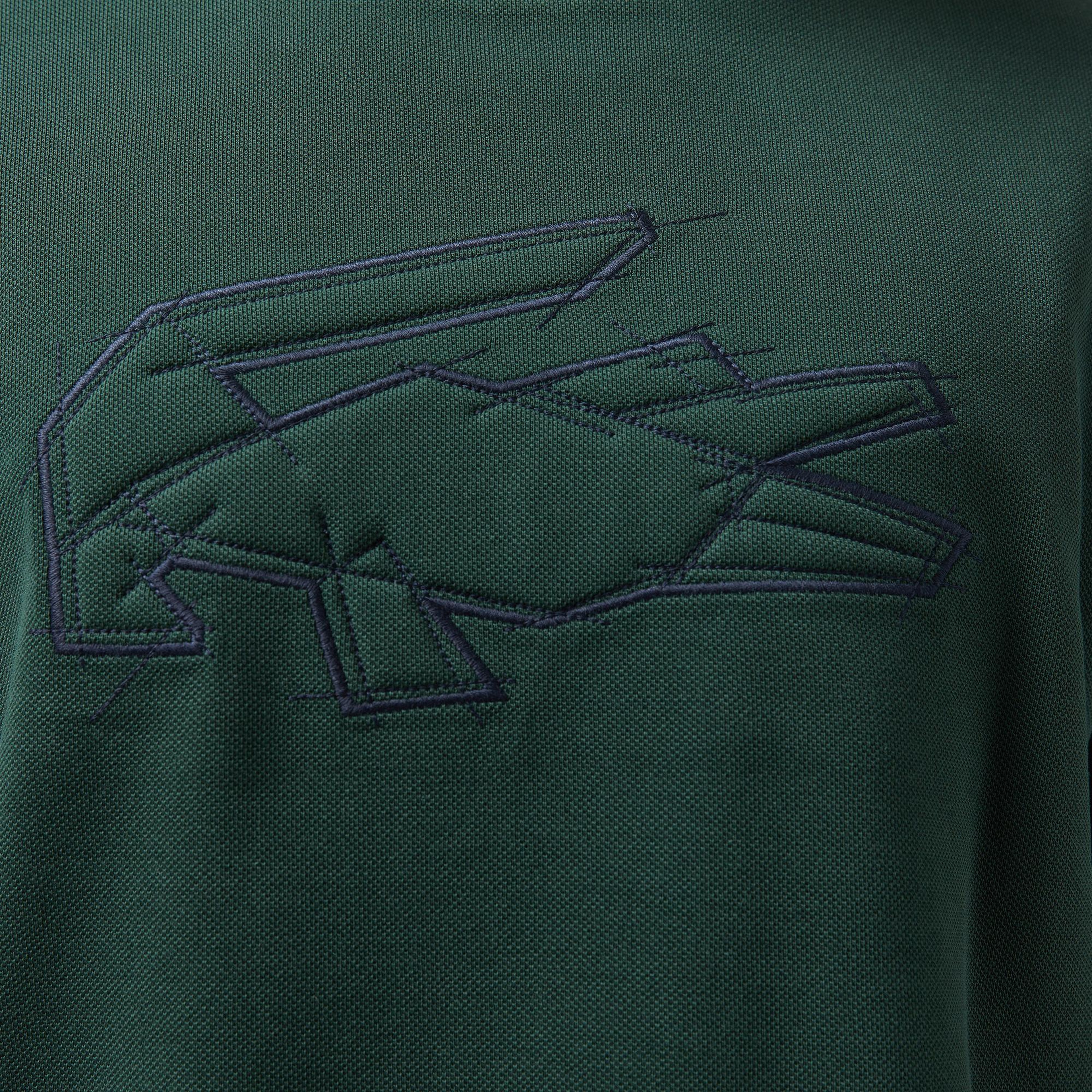 Erkek Oversize Fit Bisiklet Yaka Baskılı Koyu Yeşil T-Shirt
