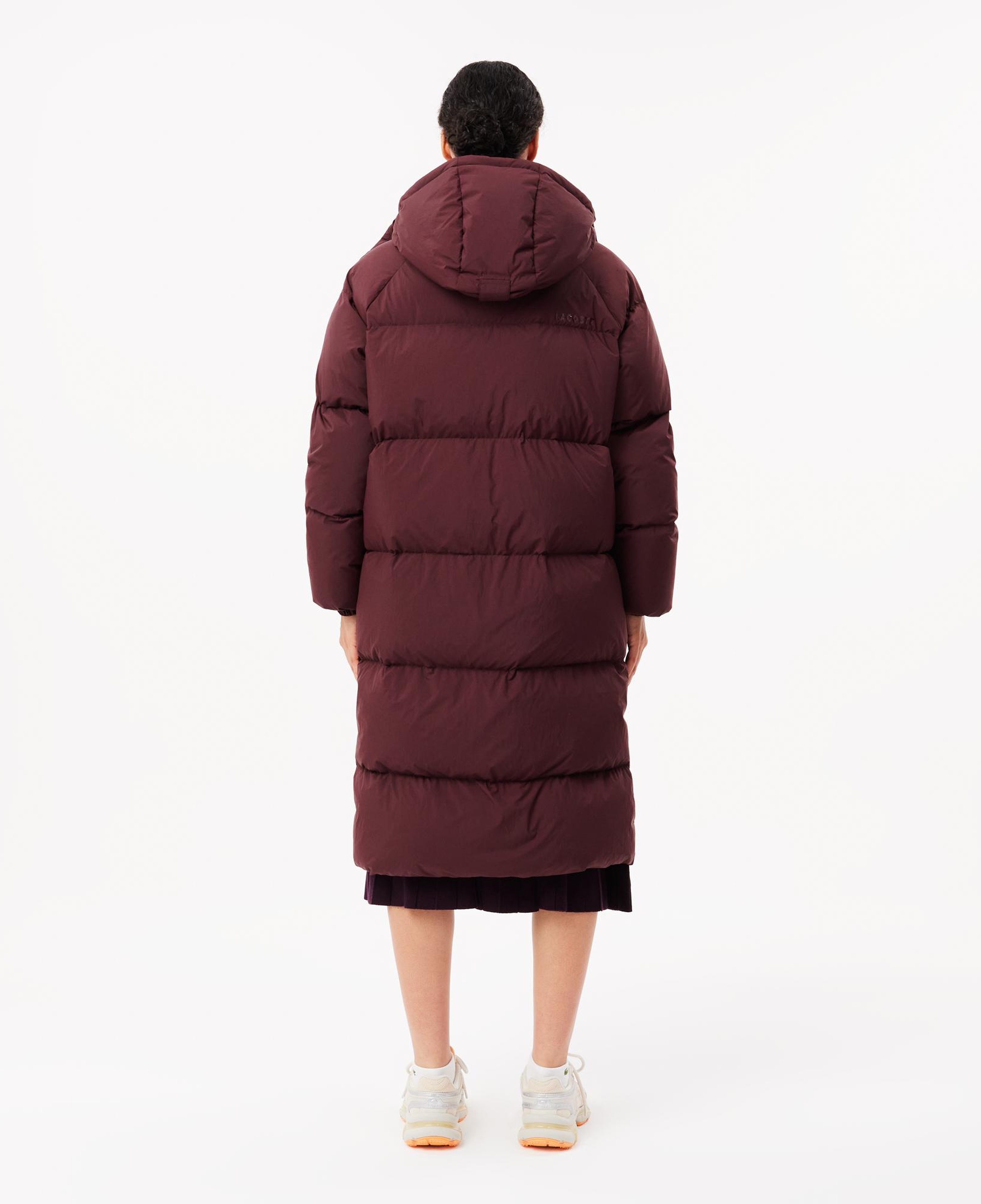 Kadın Oversize Fit Kapüşonlu Bordo Mont