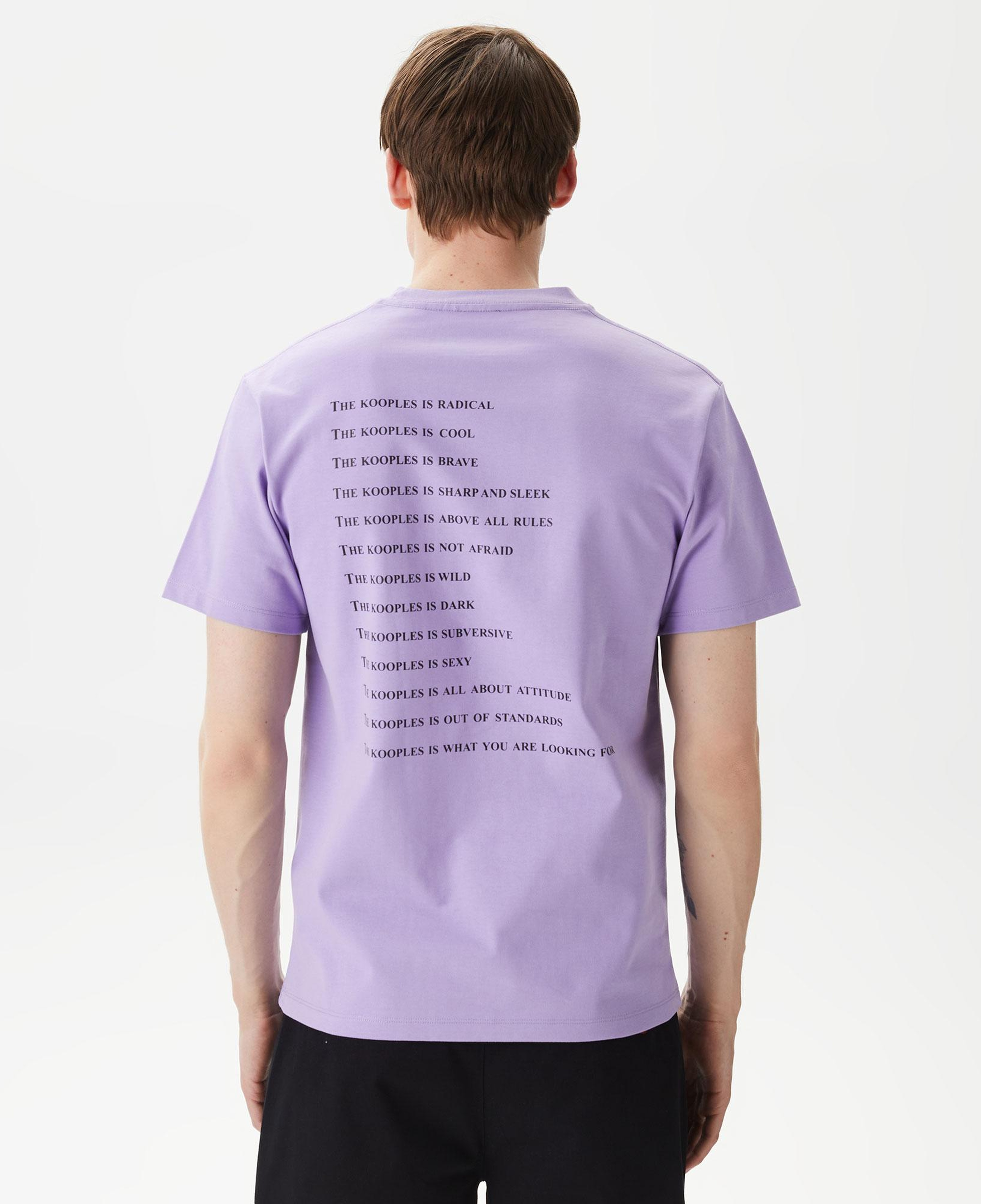 ERKEK BASKILI BİSİKLET YAKA MOR  T-SHIRT