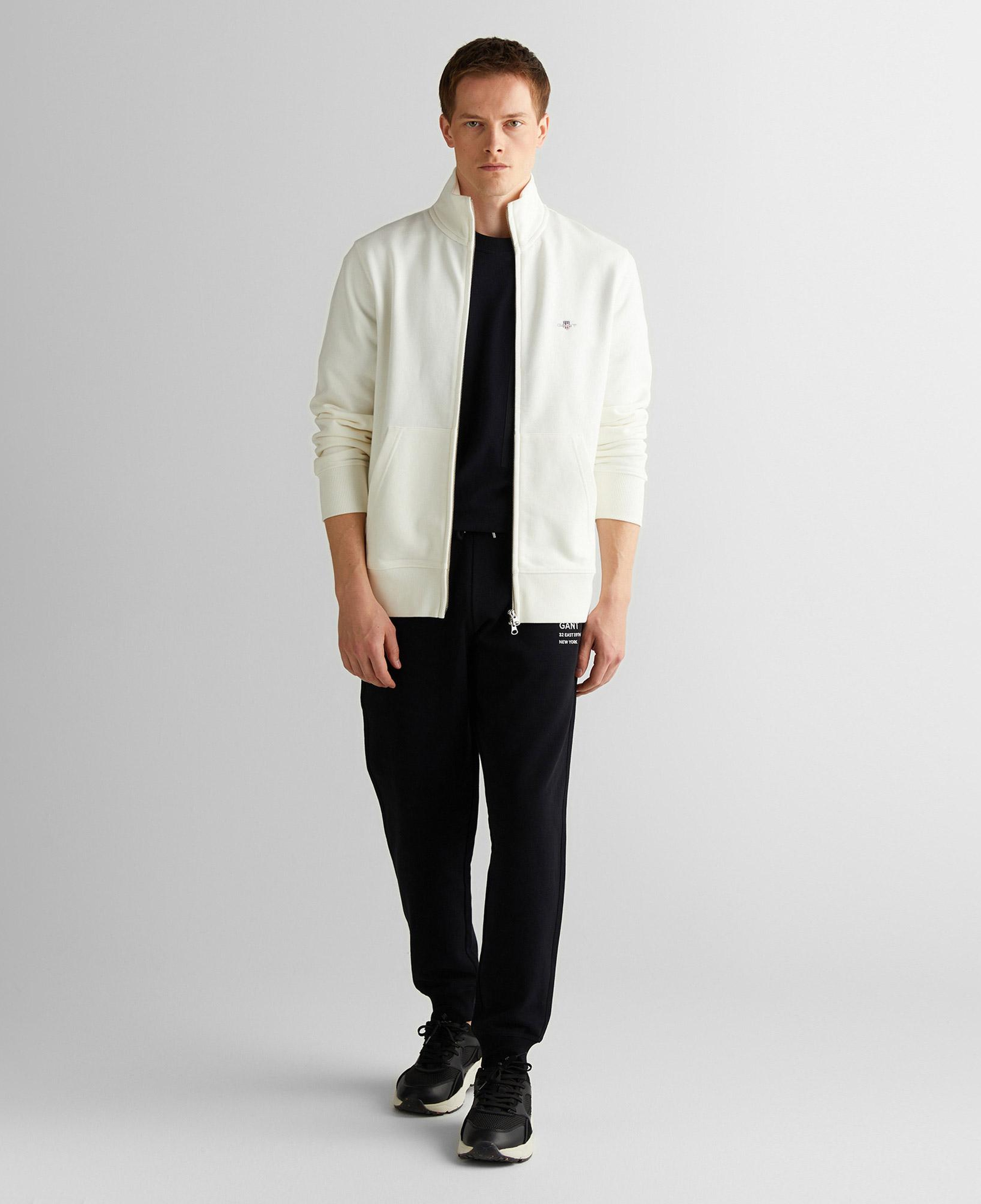 GANT Erkek Beyaz Regular Fit Fermuarlı Sweatshirt