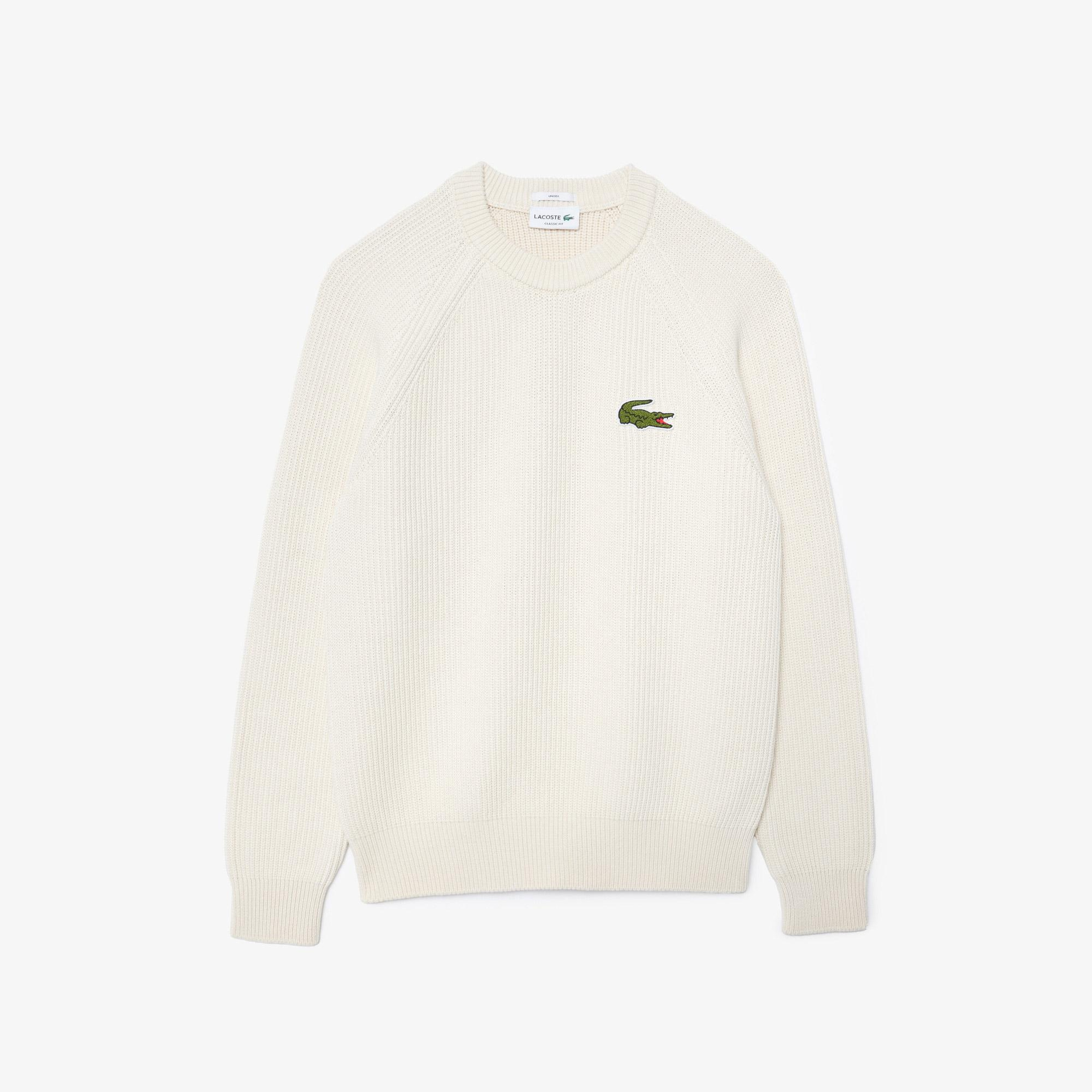 Unisex Classic Fit Bisiklet Yaka Organik Pamuk Krem Kazak