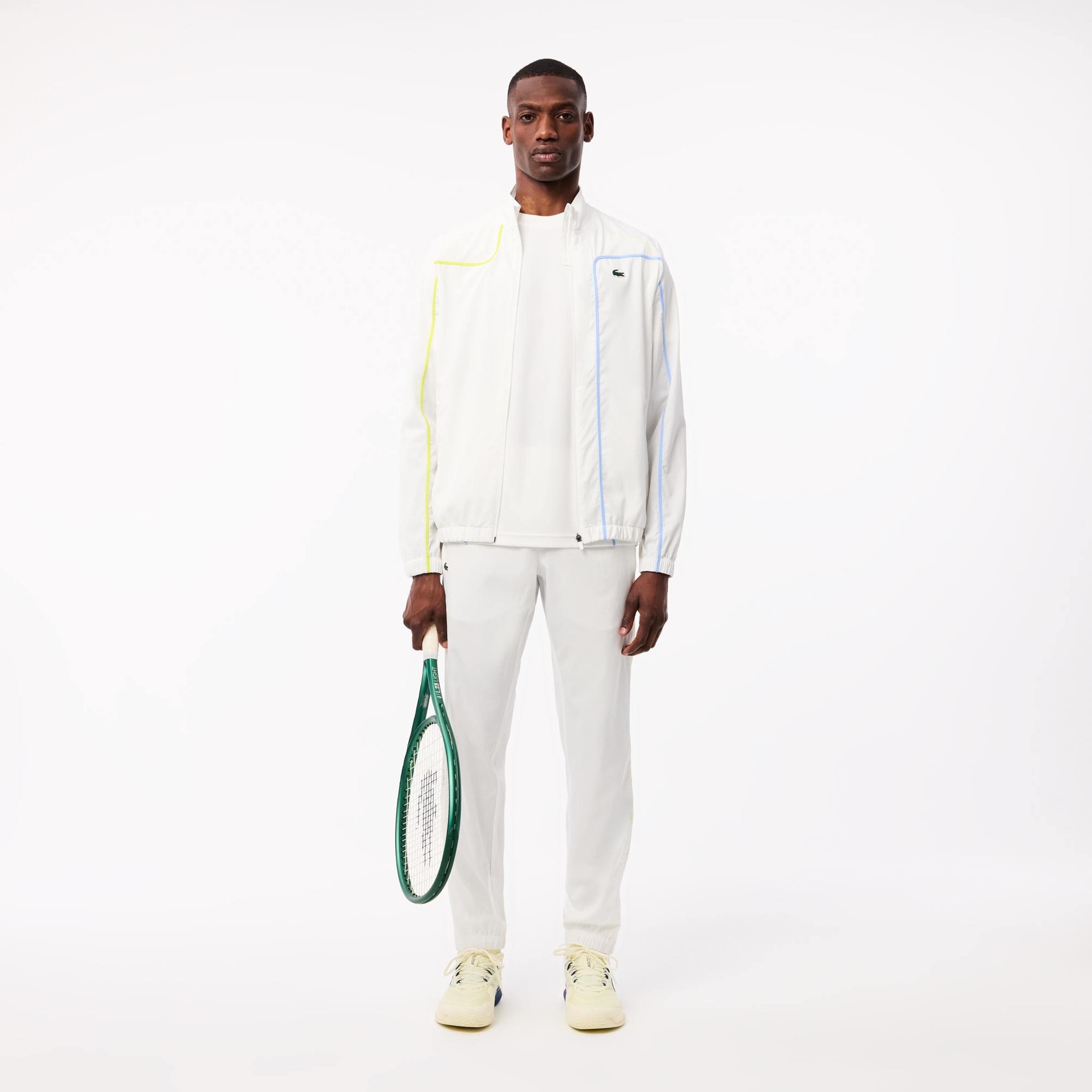 Lacoste Erkek Regular Fit Fermuarlı Yaka Renk Bloklu Beyaz Eşofman Takımı