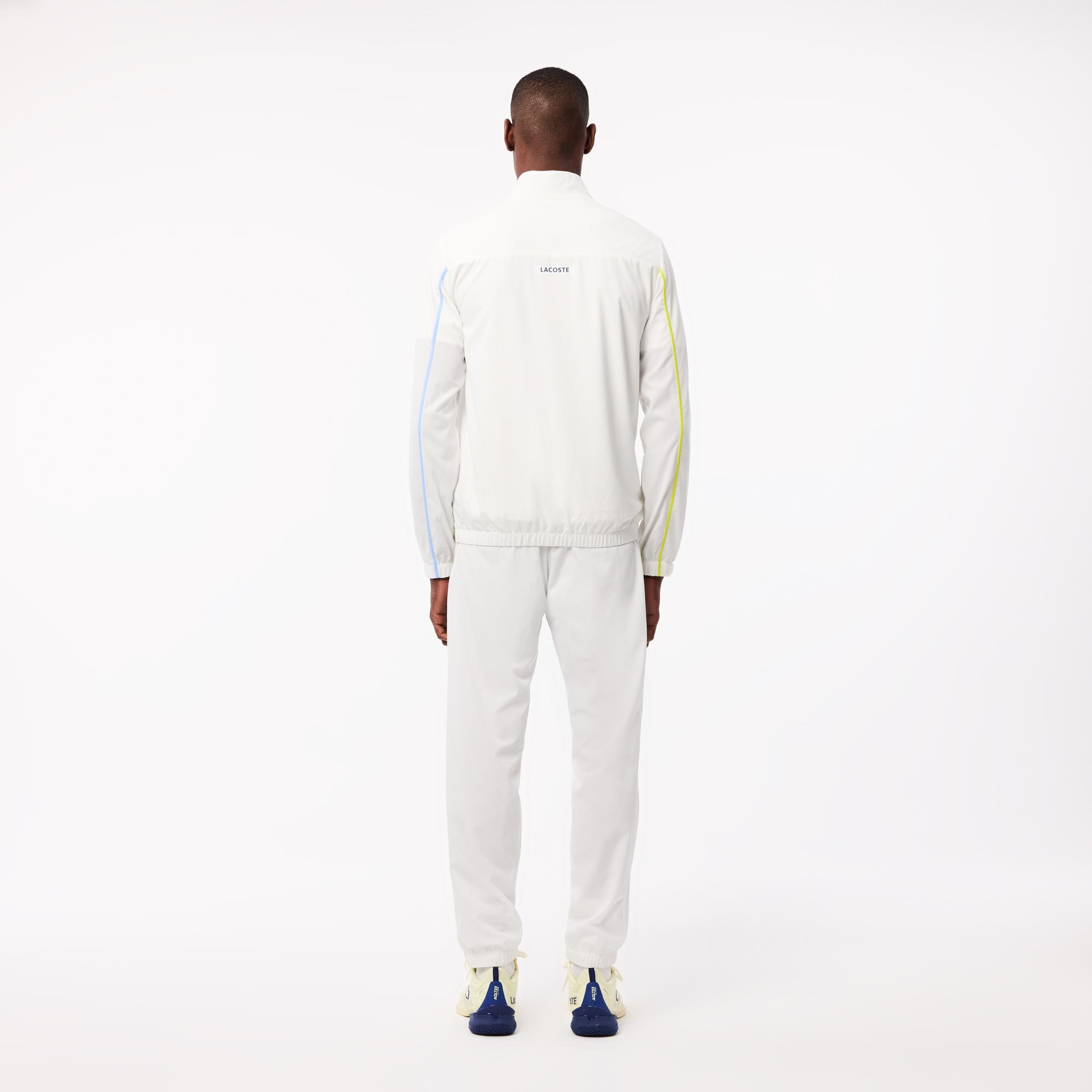 Lacoste Erkek Regular Fit Fermuarlı Yaka Renk Bloklu Beyaz Eşofman Takımı