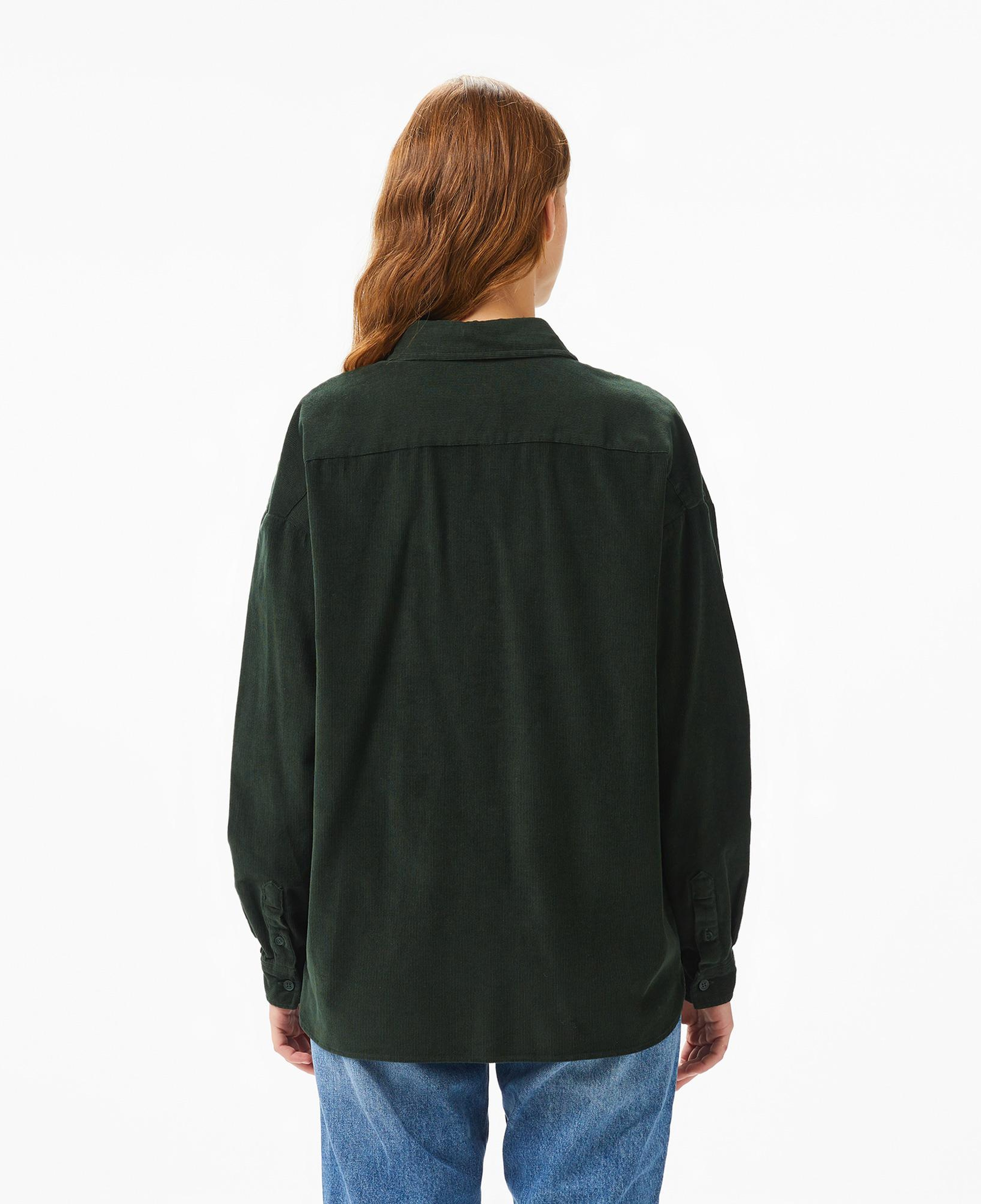 Kadın Relaxed Fit Koyu Yeşil Gömlek