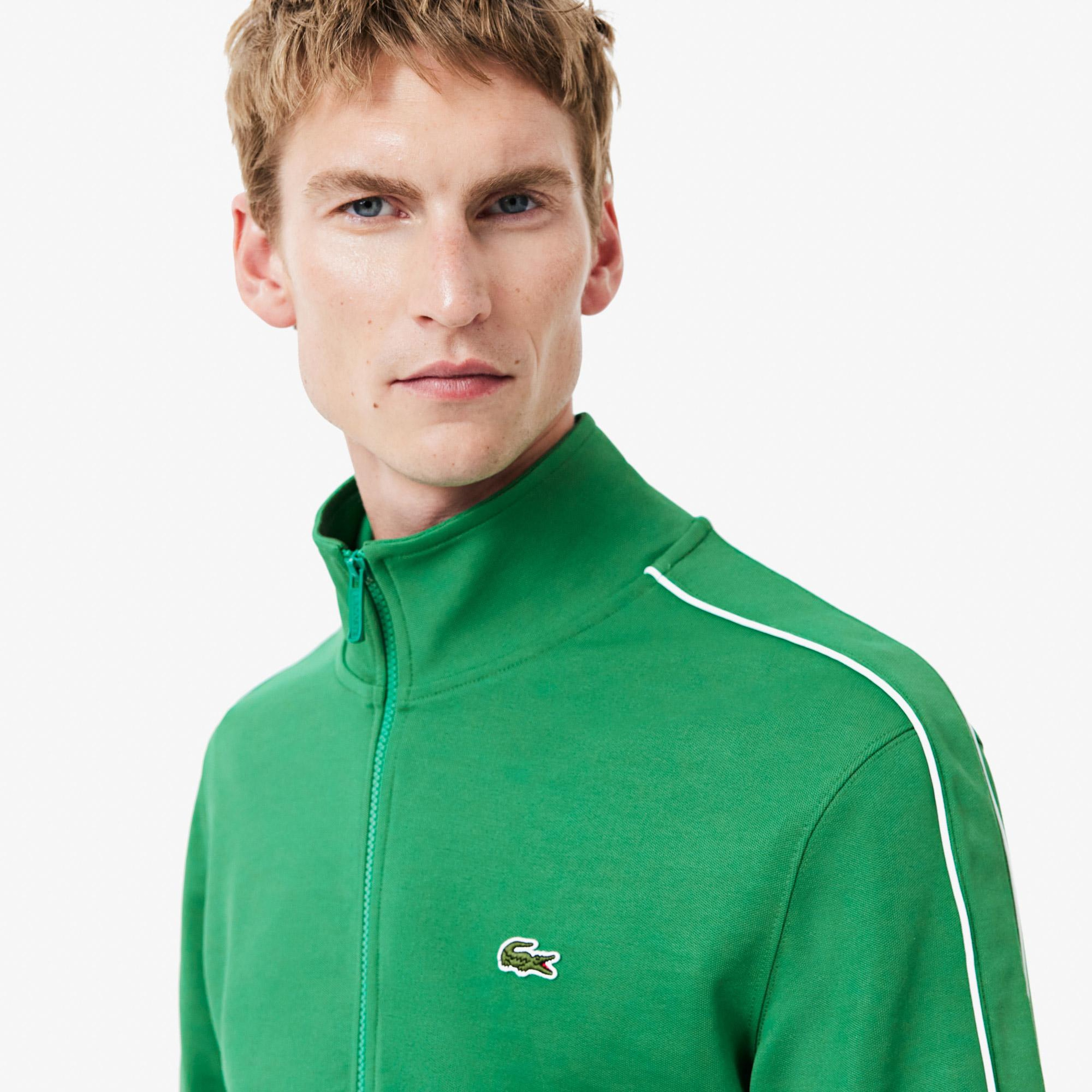 Erkek Regular Fit Fermuarlı Yeşil Sweatshirt