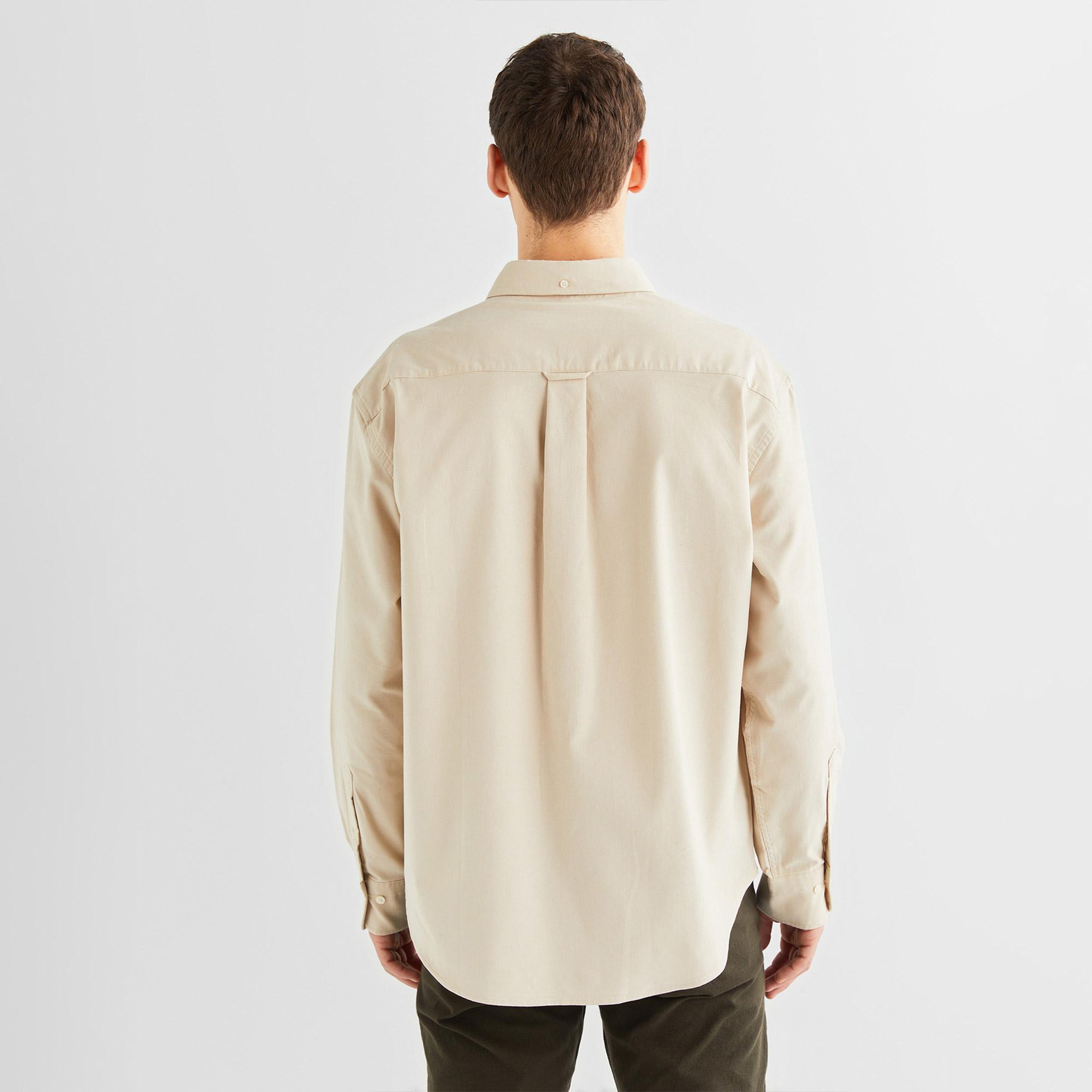 GANT Erkek Bej Relaxed Fit Düğmeli Yaka Gömlek