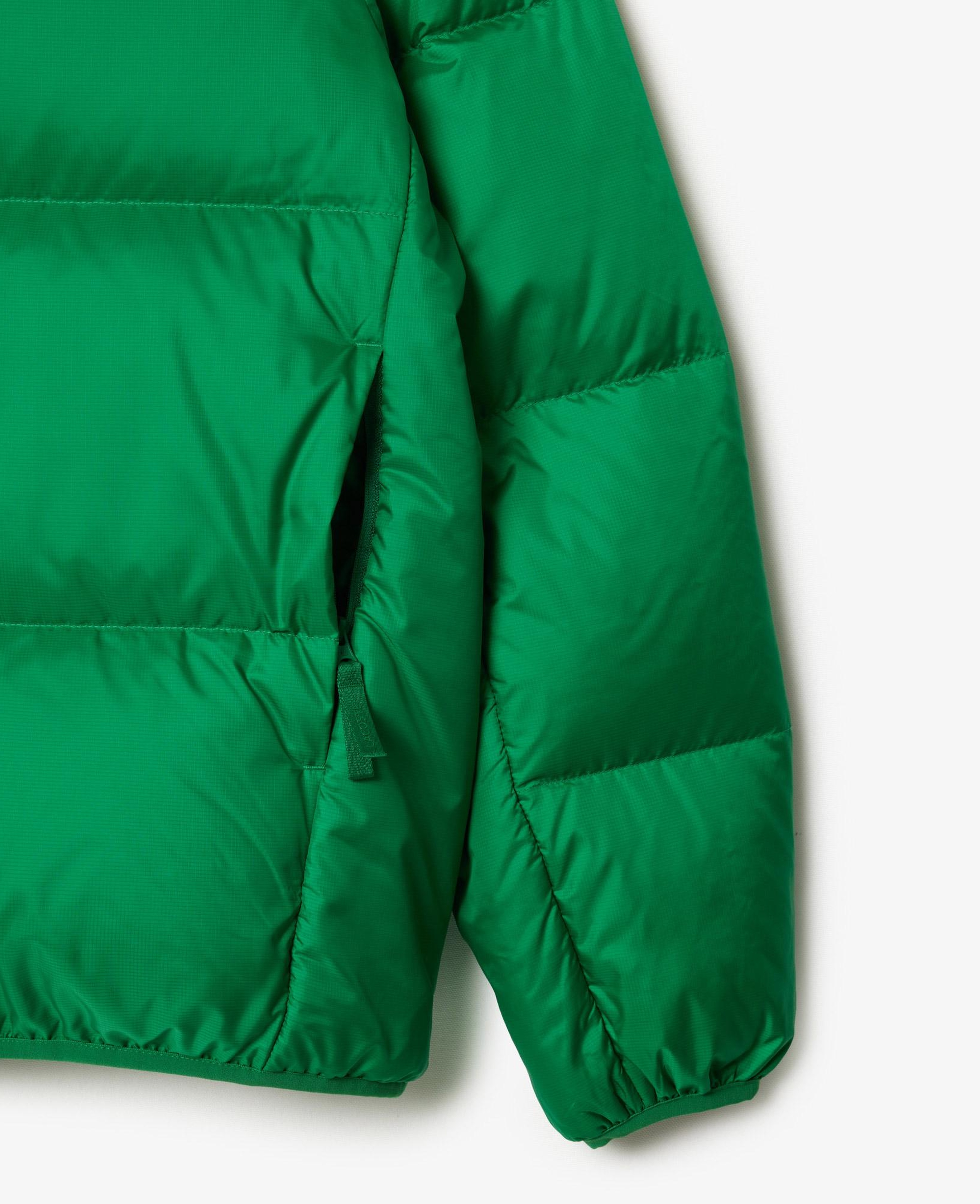 Erkek Relaxed Fit Kapüşonlu Yeşil Şişme Mont