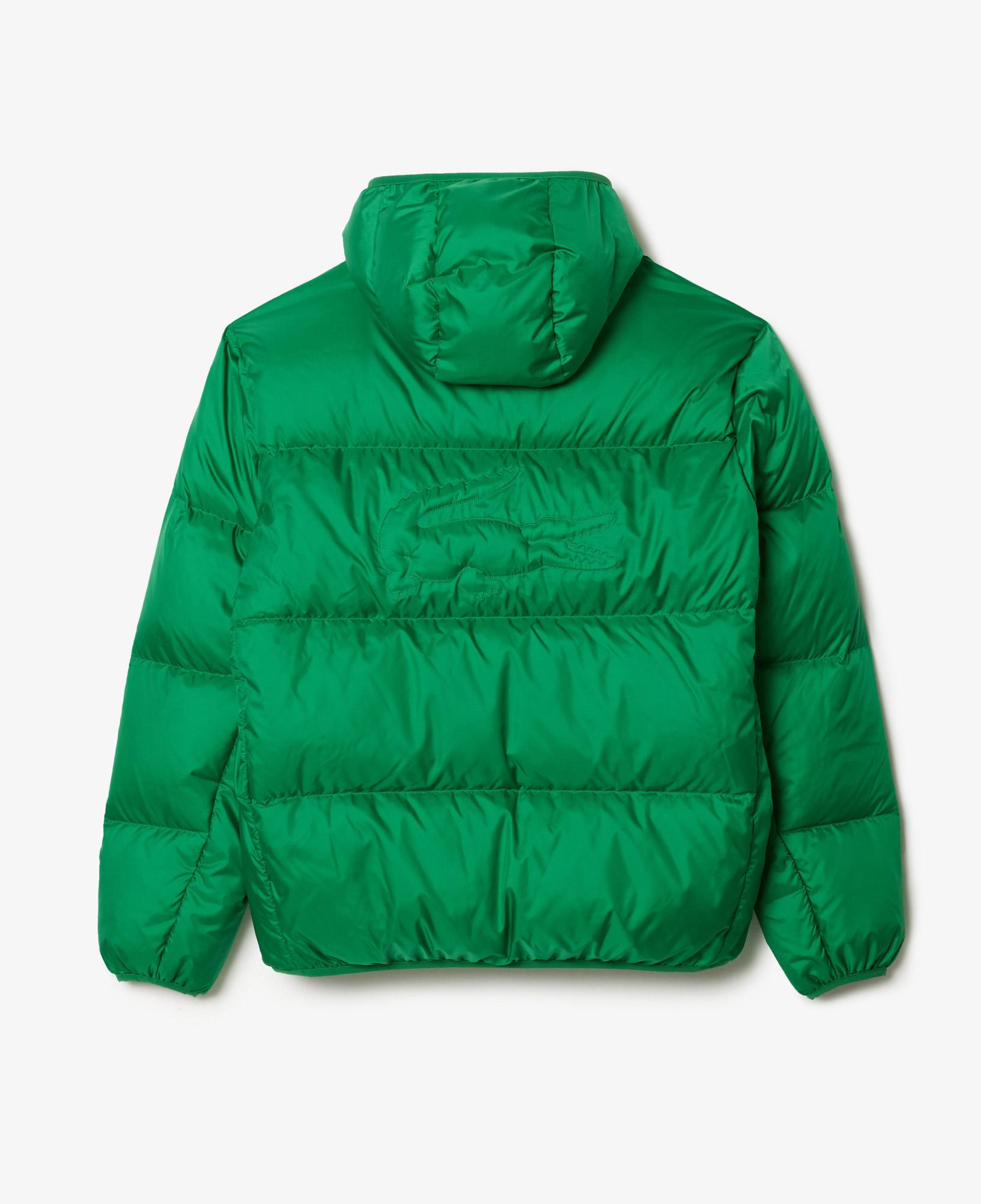 Erkek Relaxed Fit Kapüşonlu Yeşil Şişme Mont