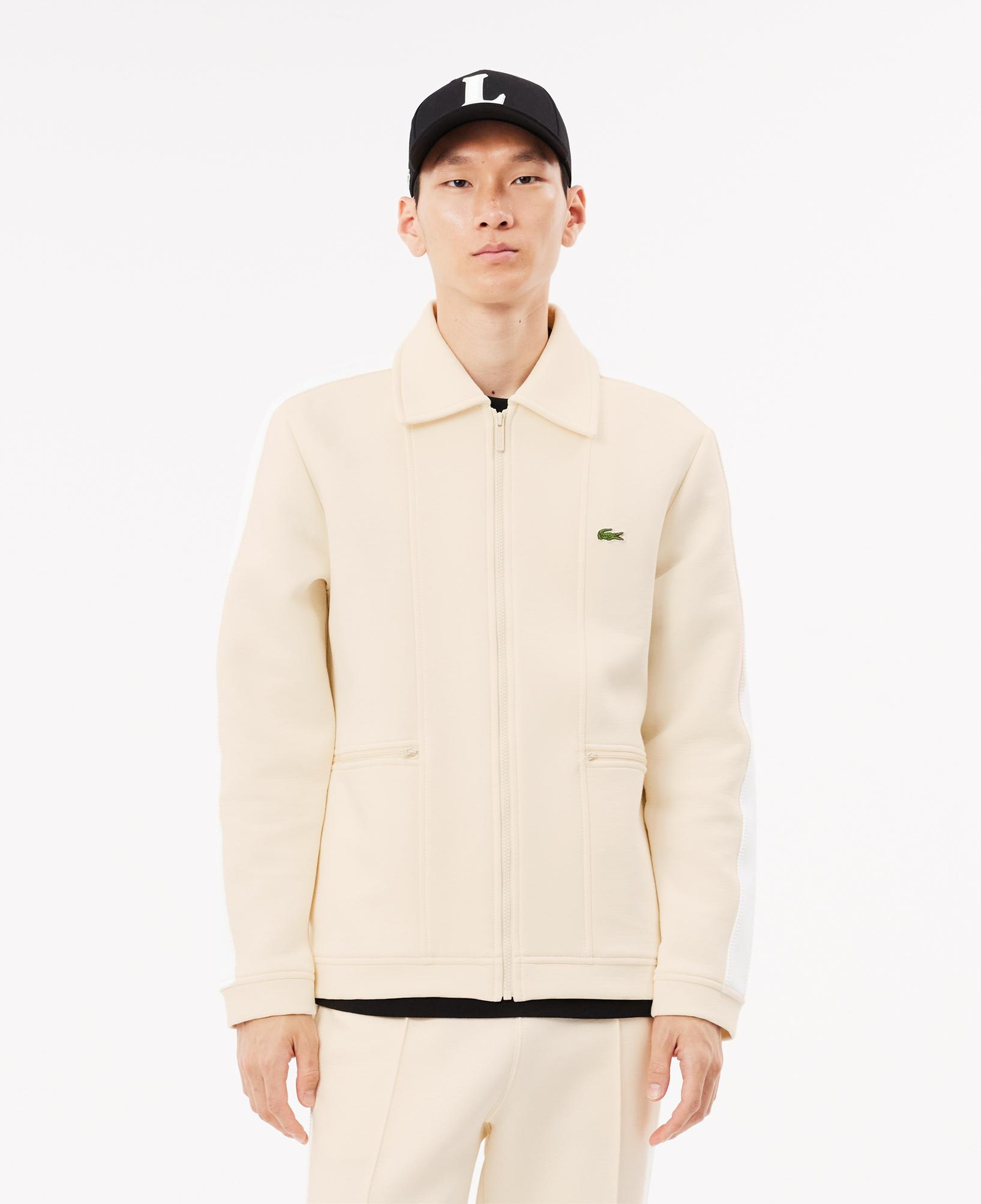 Erkek Regular Fit Fermuarlı Krem Sweatshirt