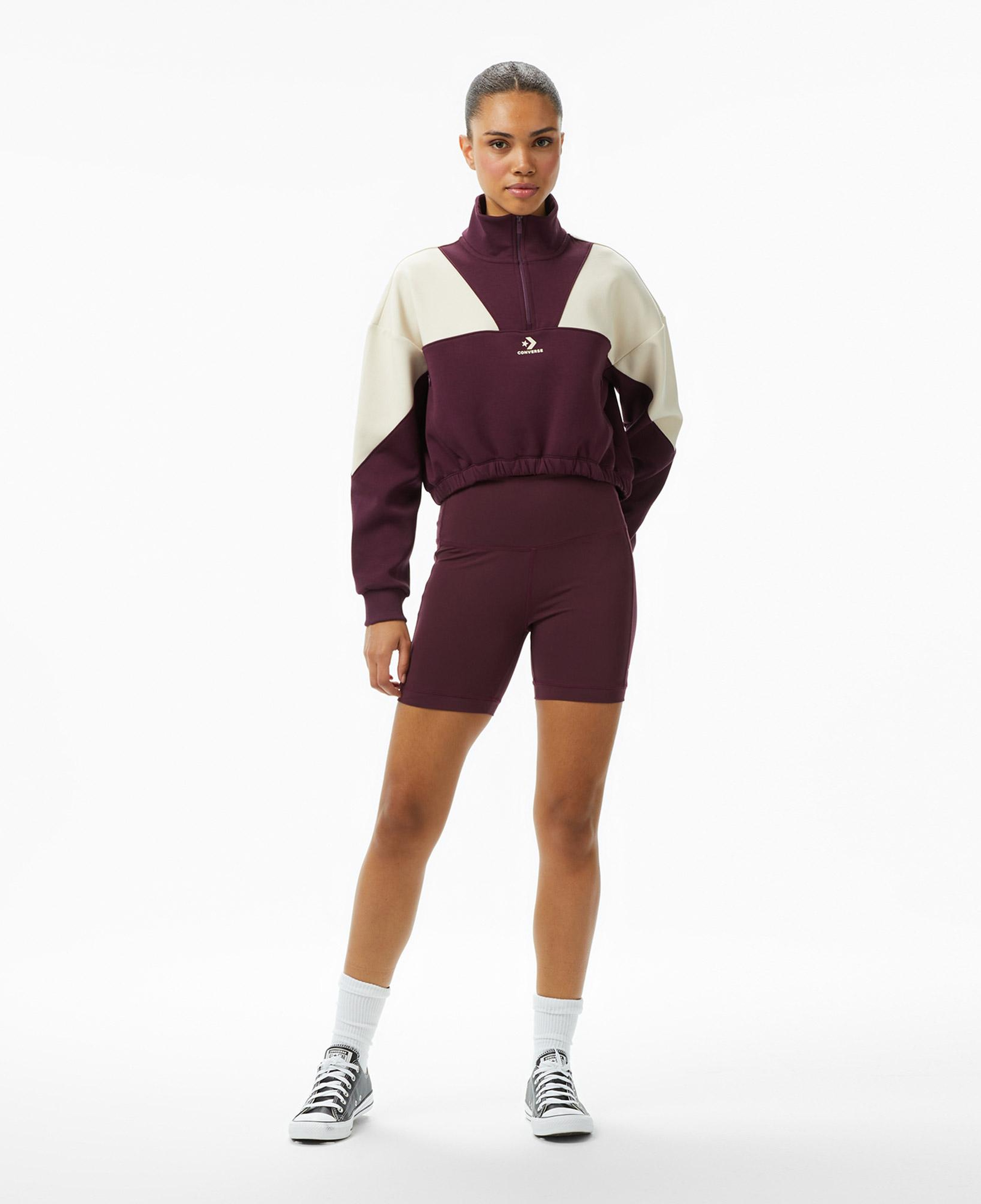 Converse Crop Kadın Bordo Sweatshirt