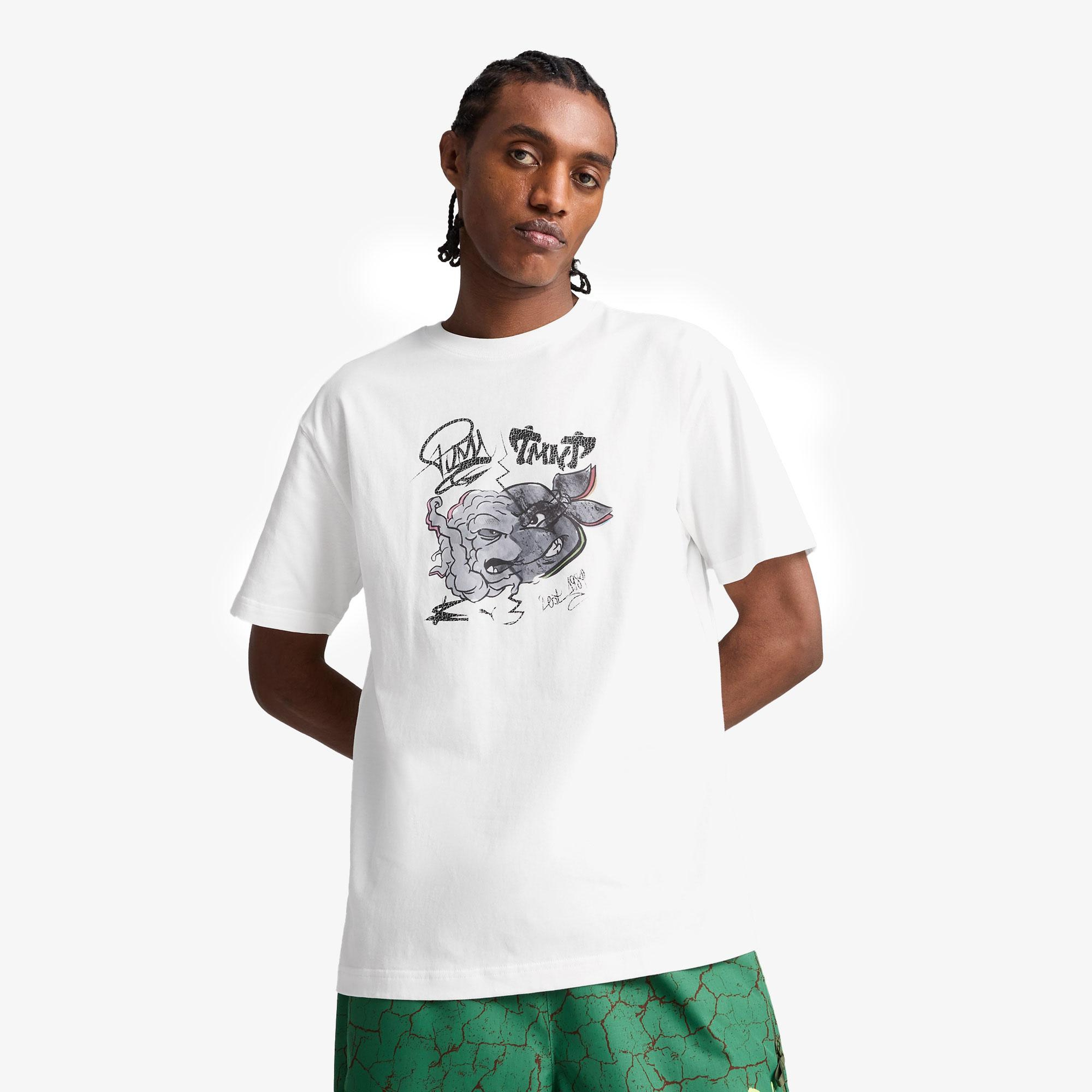 Puma X TMNT Relaxed Graphic Erkek Beyaz T-Shirt