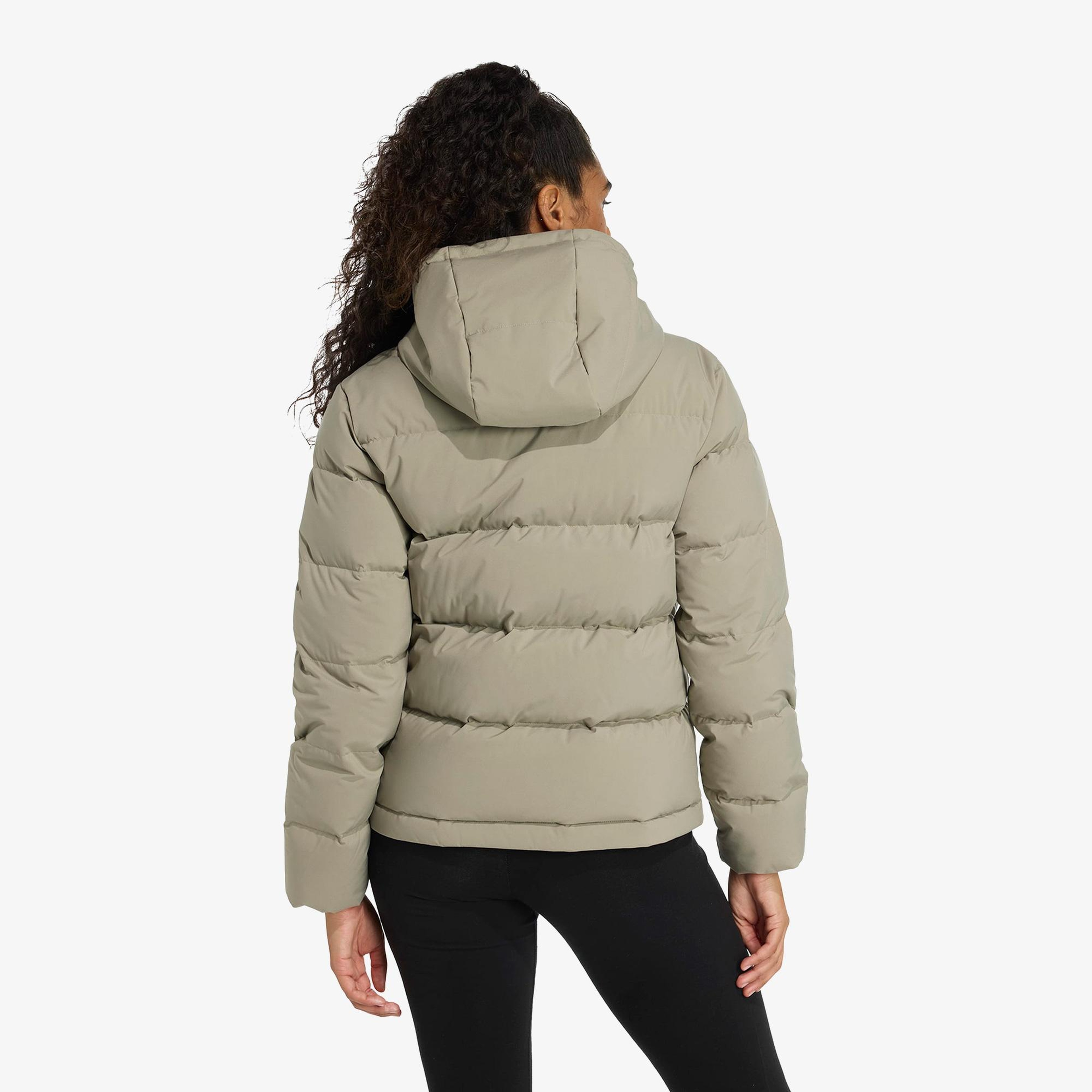 adidas Helionic Climawarm Dolgulu Kapüşonlu Kadın Yeşil Outdoor Montu