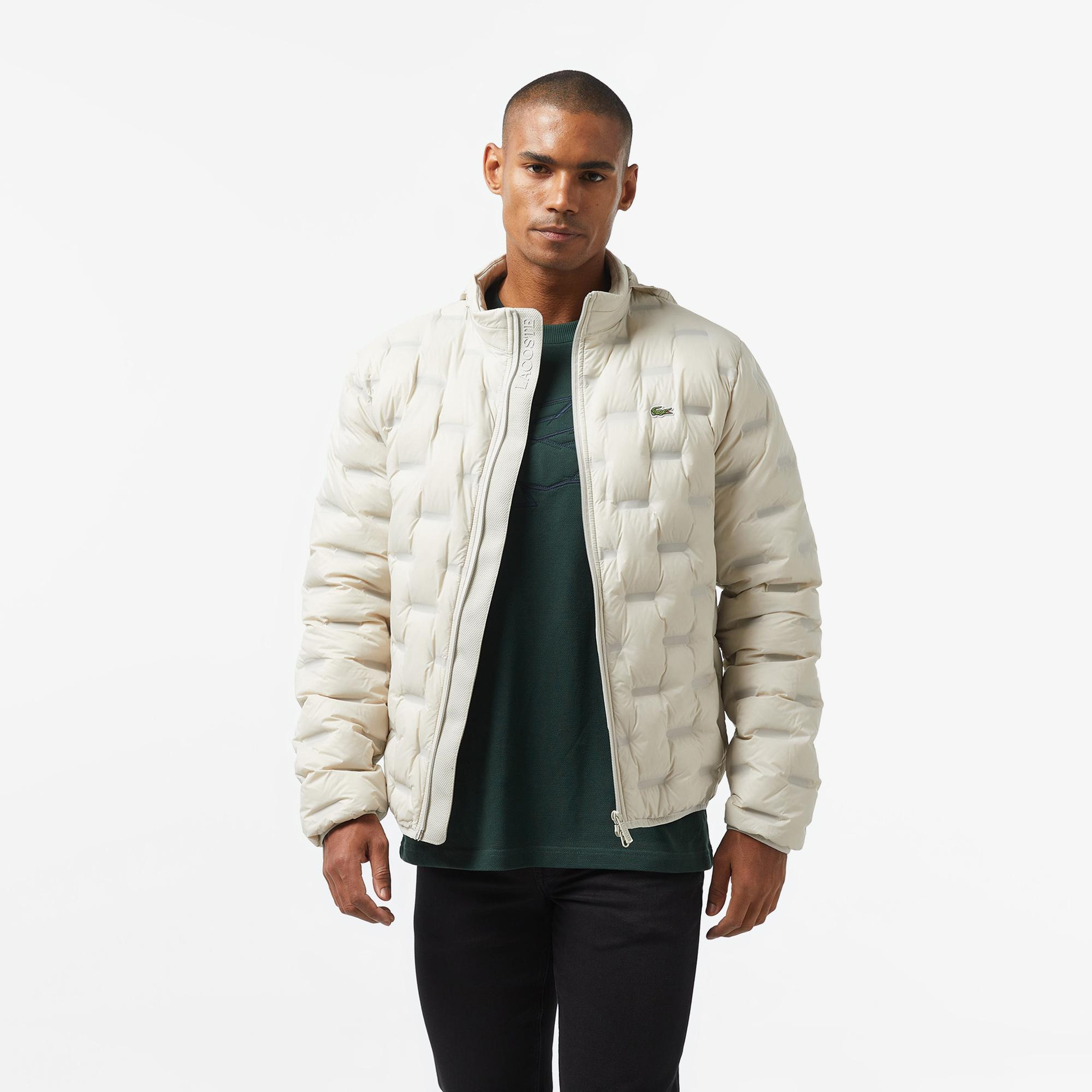 Erkek Regular Fit Kapüşonlu Kapitone Gri Mont
