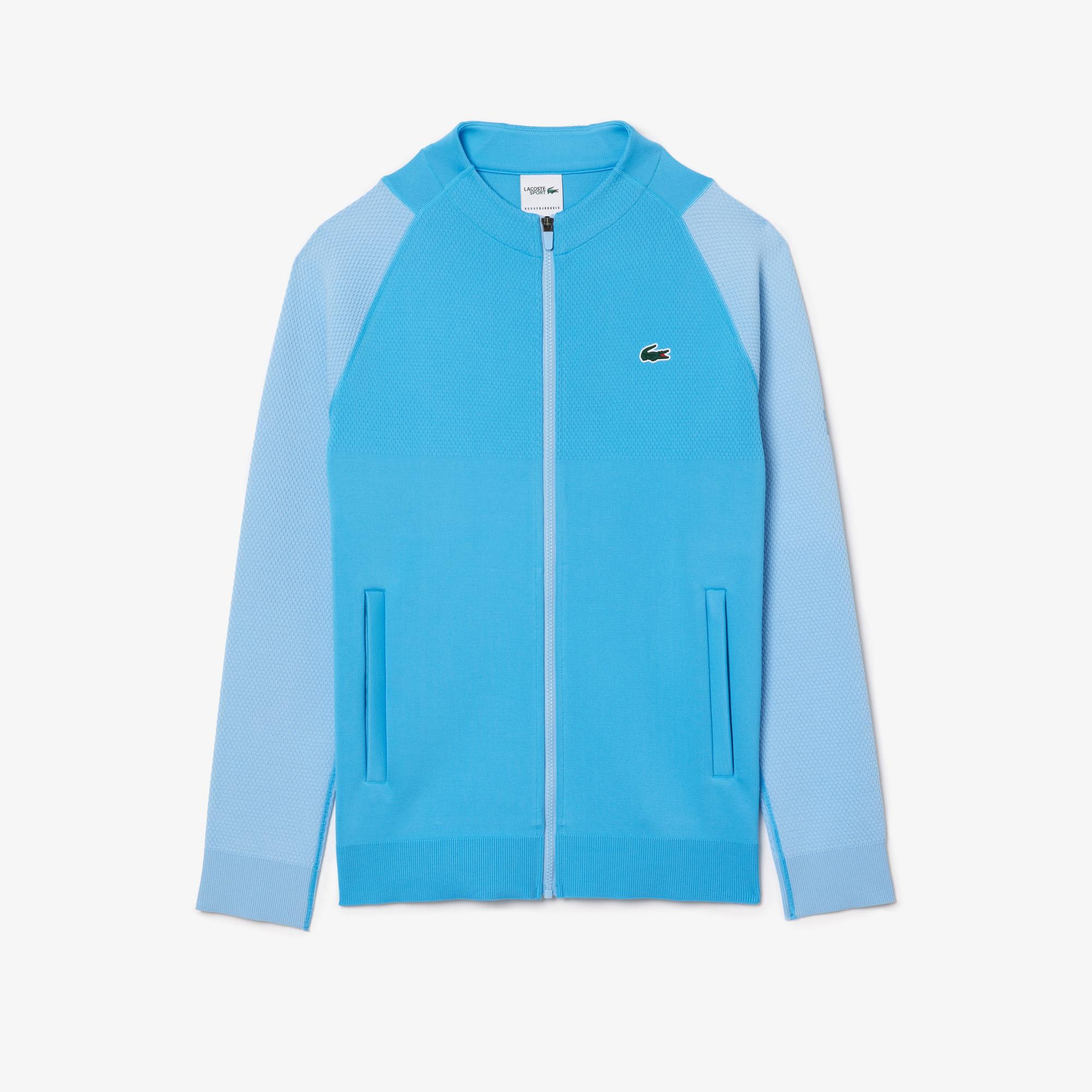 Novak Djokovic Erkek Regular Fit Fermuarlı Renk Bloklu Mavi Sweatshirt