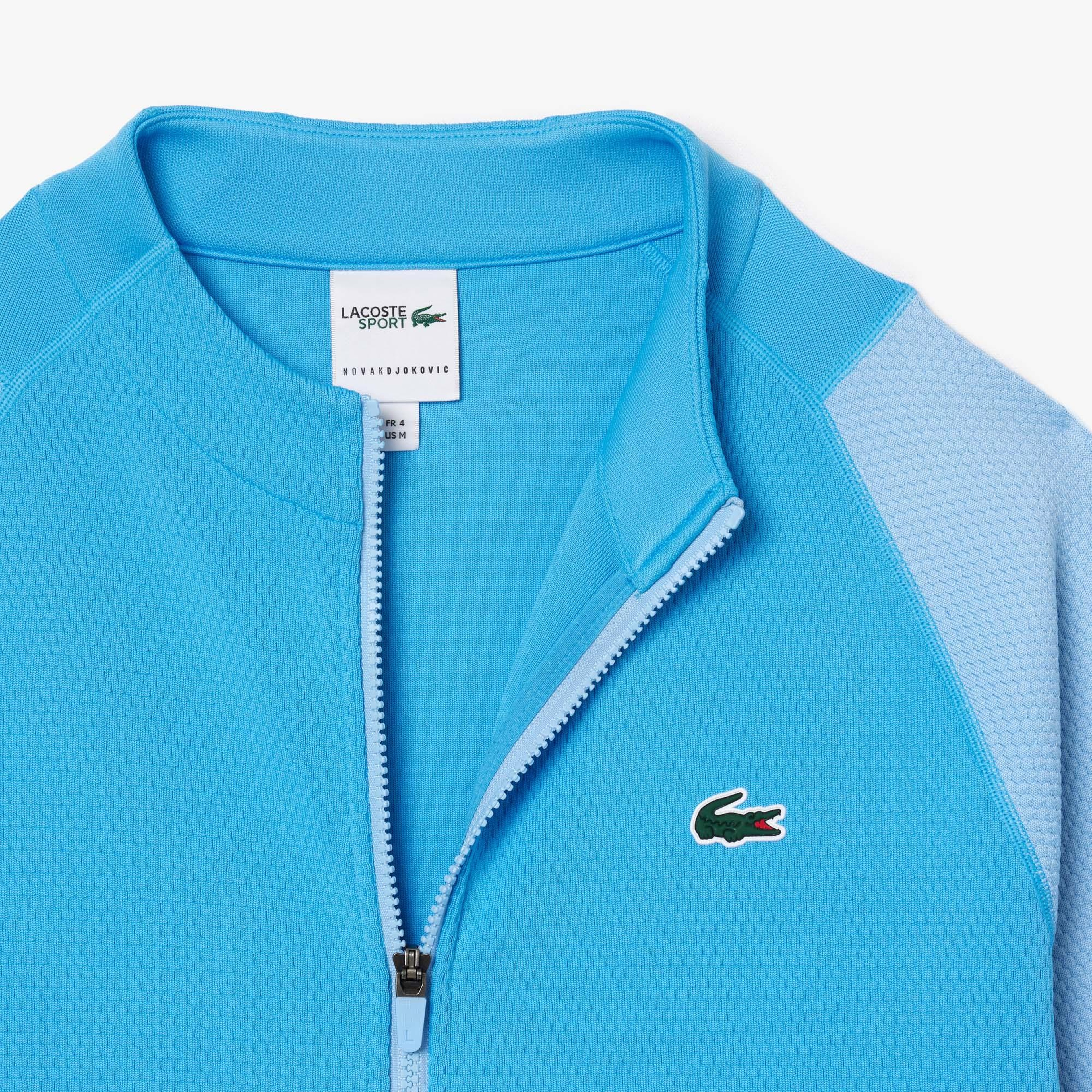 Novak Djokovic Erkek Regular Fit Fermuarlı Renk Bloklu Mavi Sweatshirt
