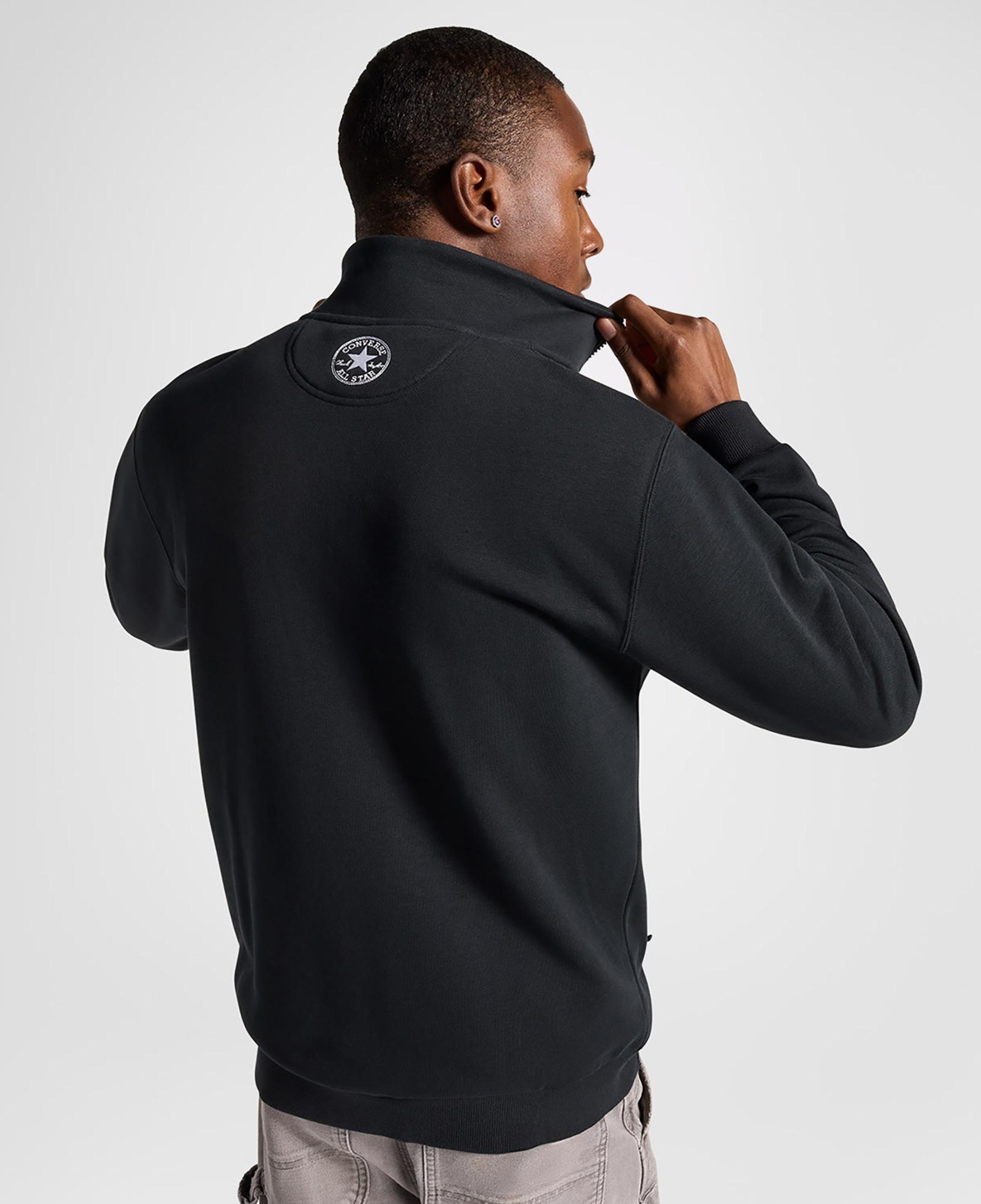 Converse Classic Sport Yarım Fermuarlı Erkek Siyah Sweatshirt