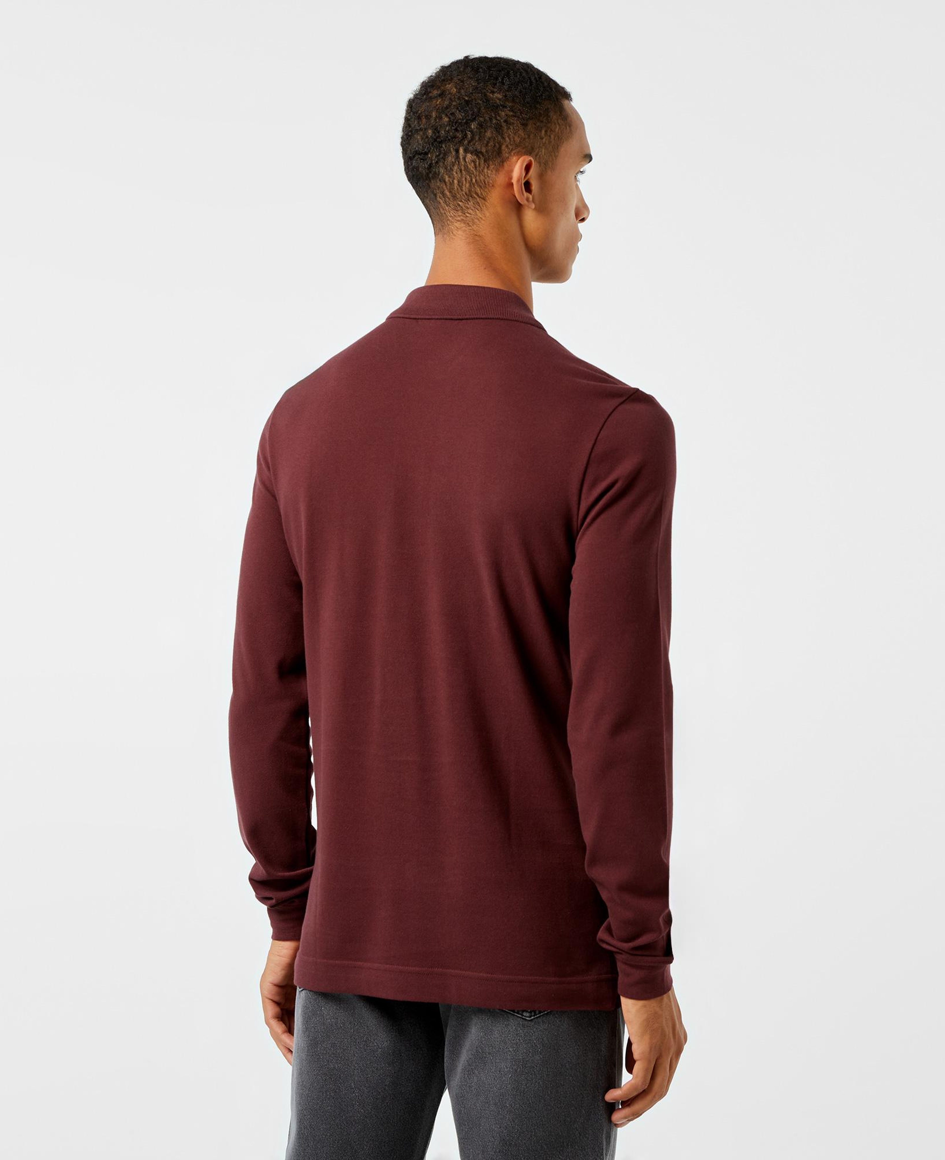 L.12.12 Erkek Slim Fit Uzun Kollu Bordo Polo