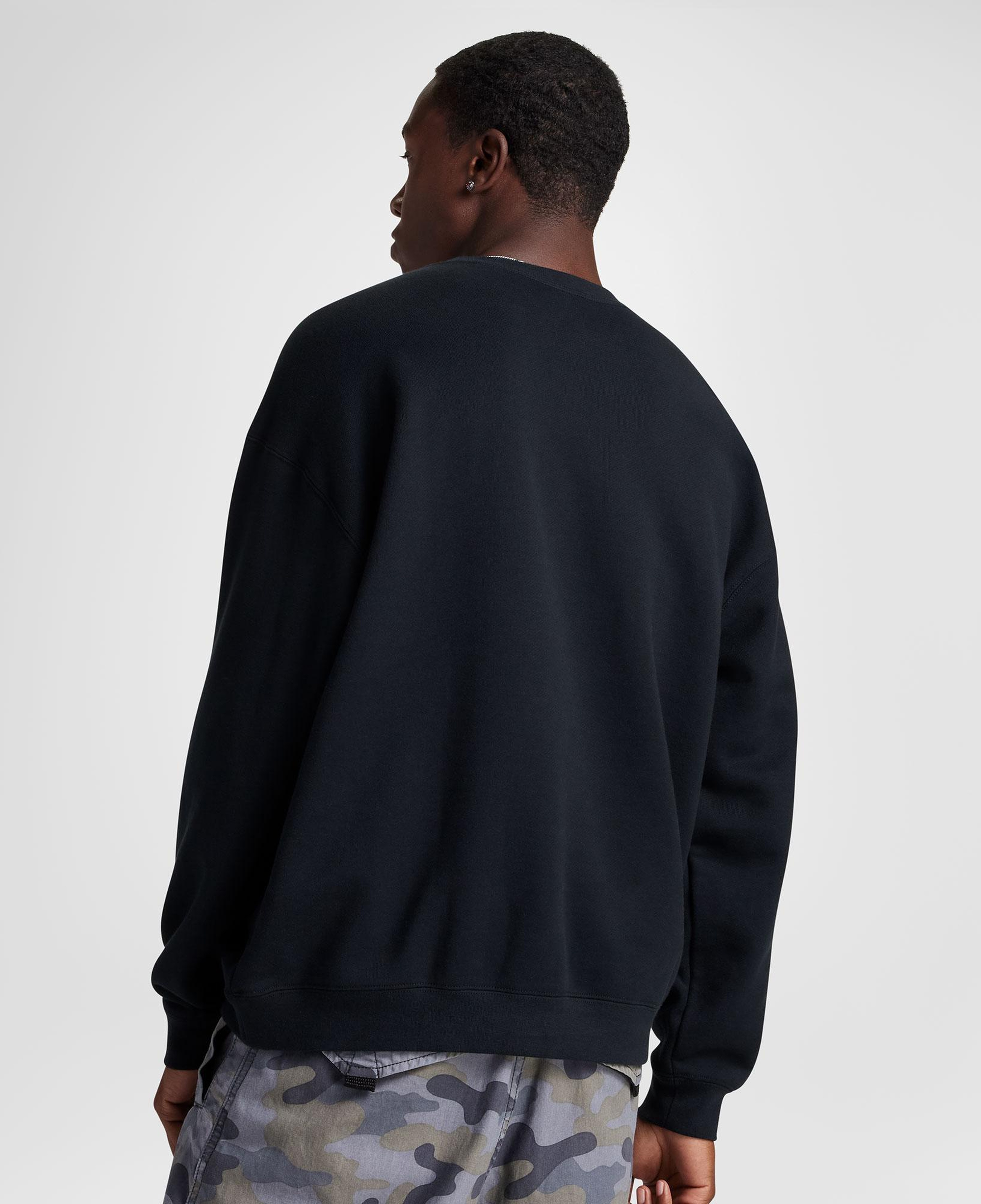 Converse Classic Erkek Loose Fit Baskılı Siyah Sweatshirt