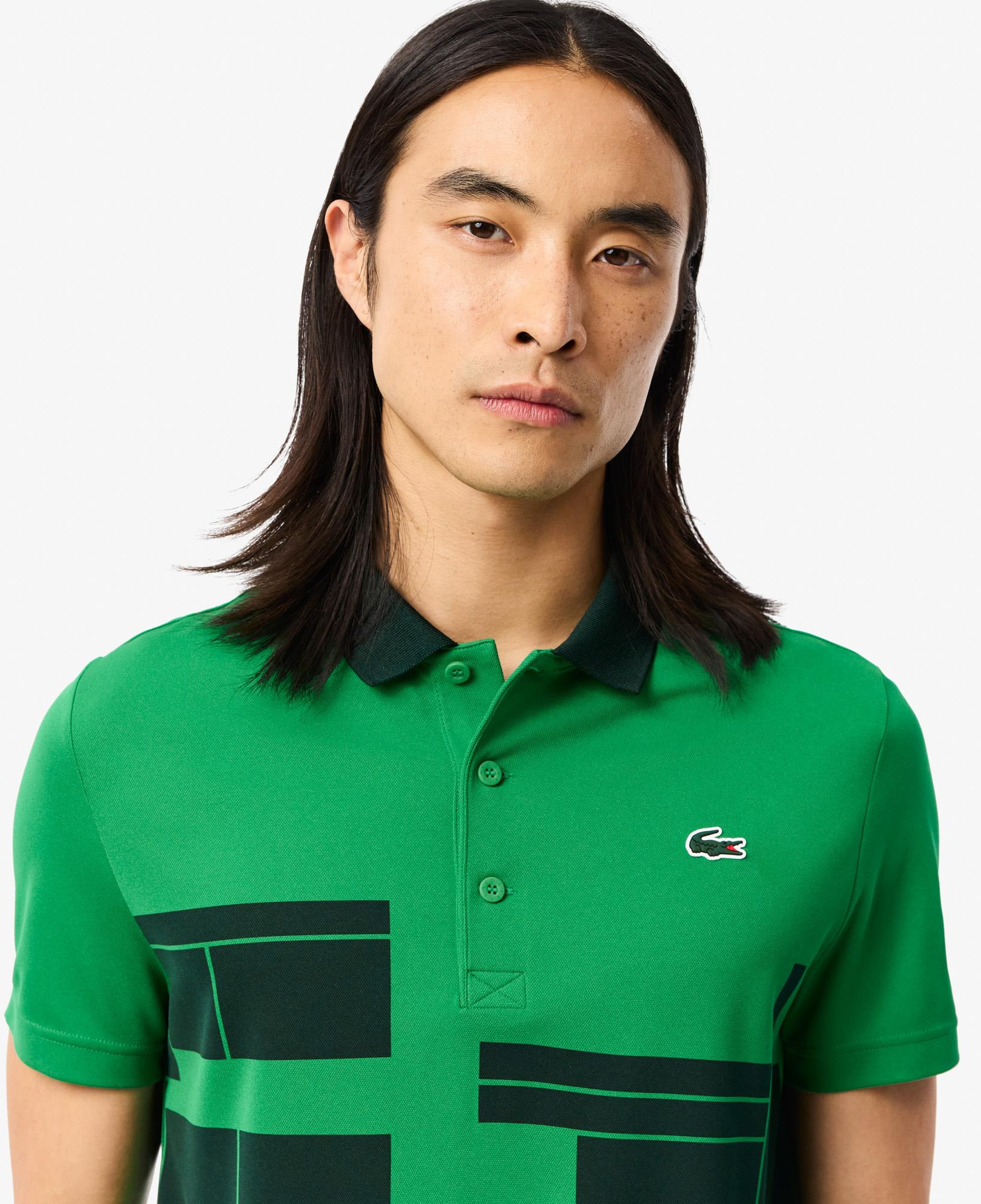 Erkek Regular Fit Baskılı Yeşil Polo