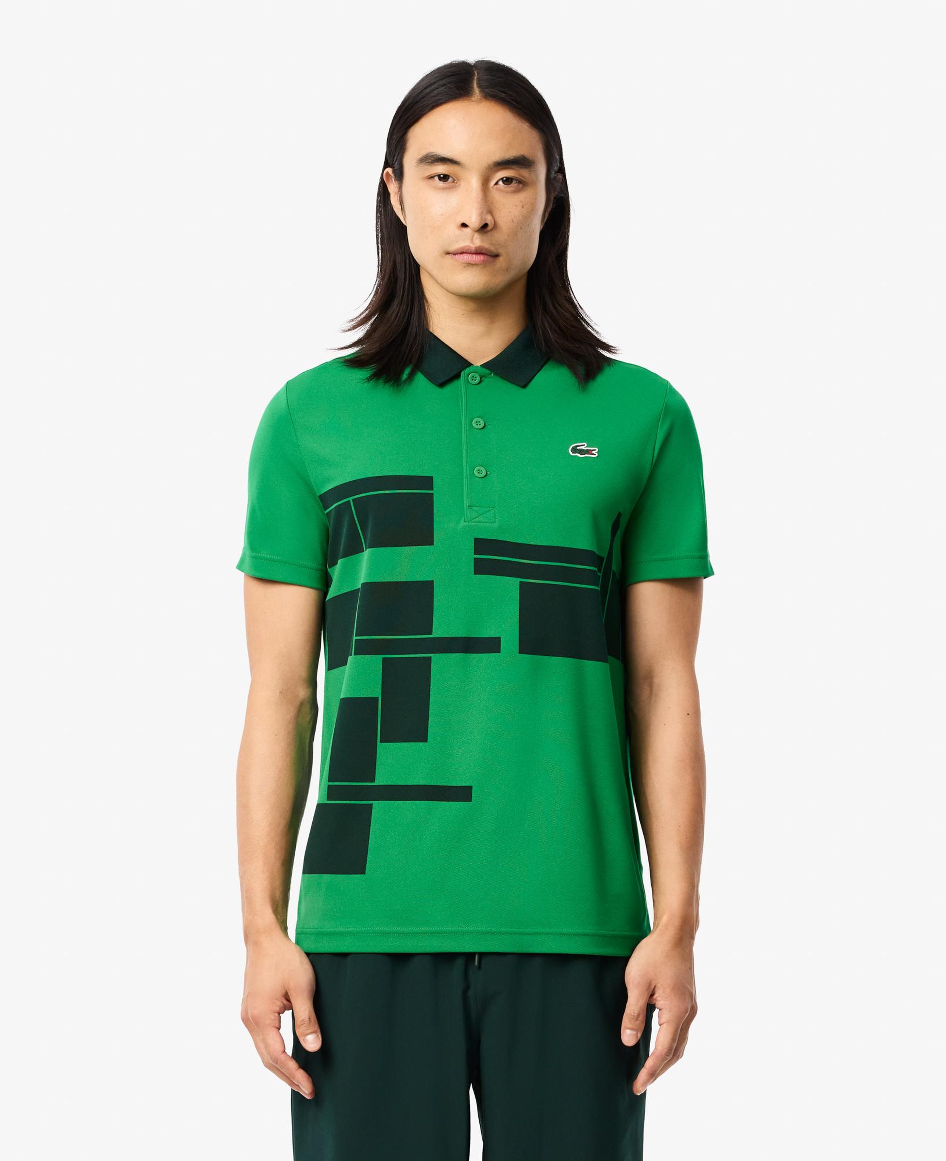 Erkek Regular Fit Baskılı Yeşil Polo