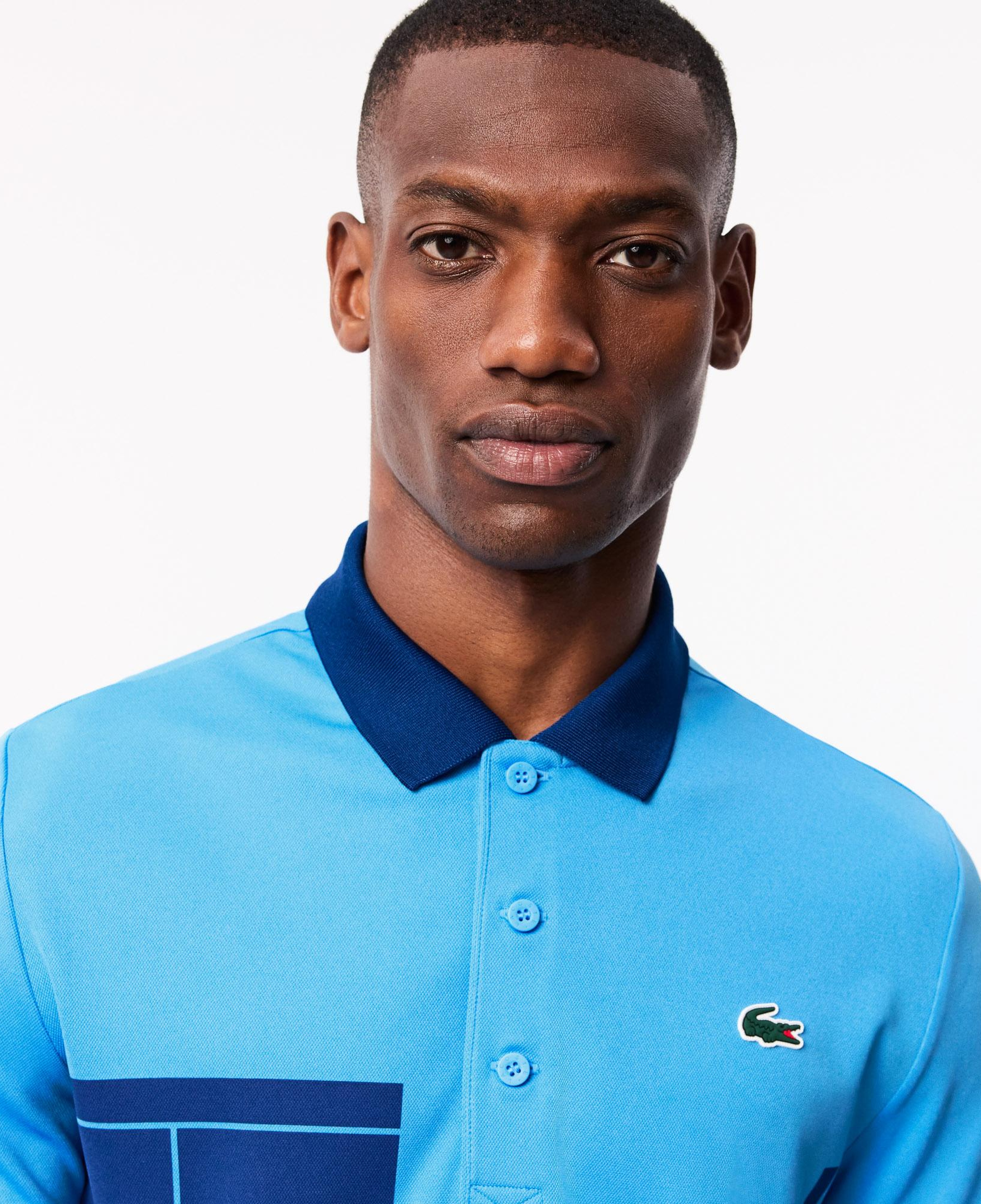 Erkek Regular Fit Baskılı Mavi Polo