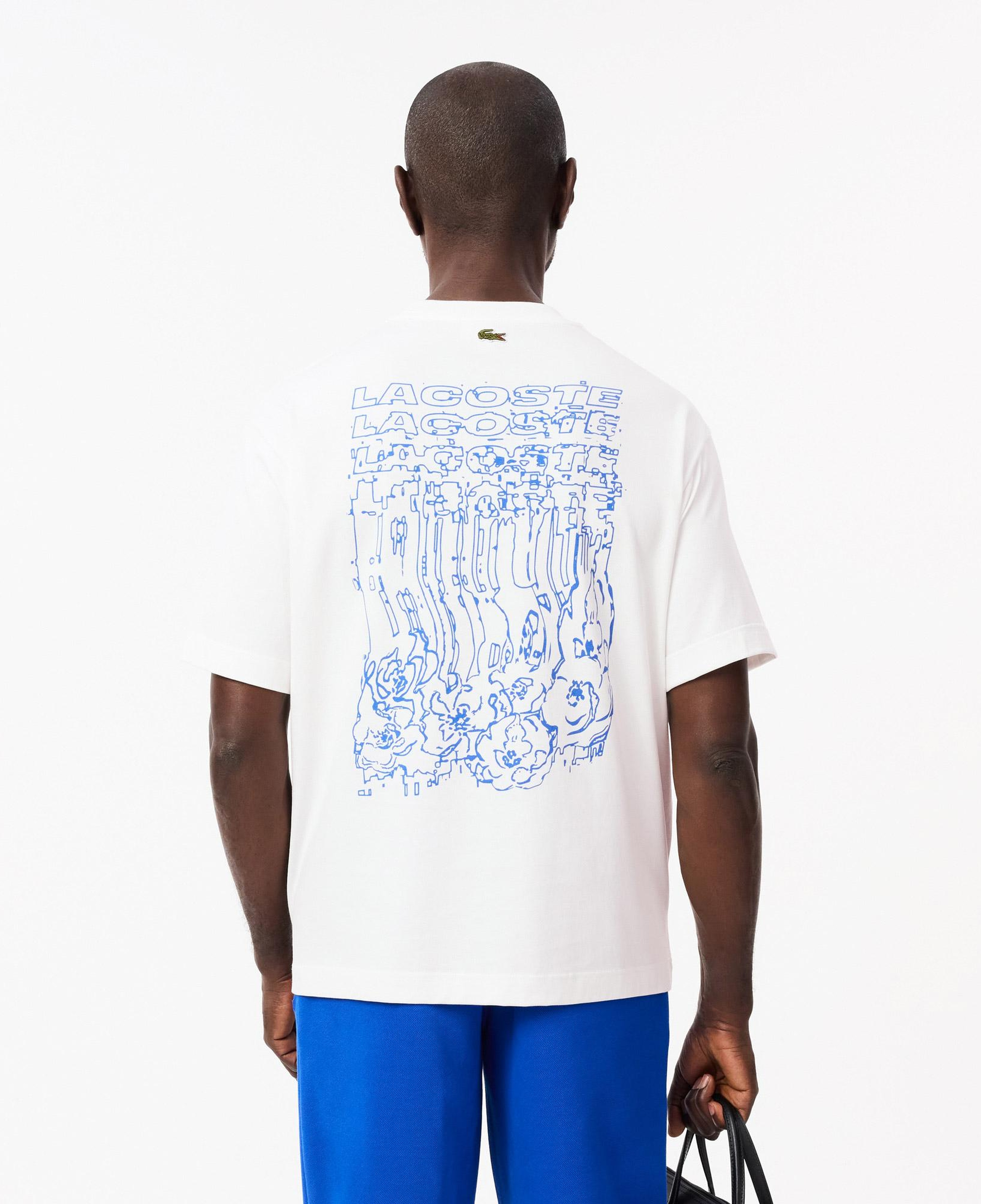 Erkek Loose Fit Bisiklet Yaka Baskılı Beyaz T-Shirt