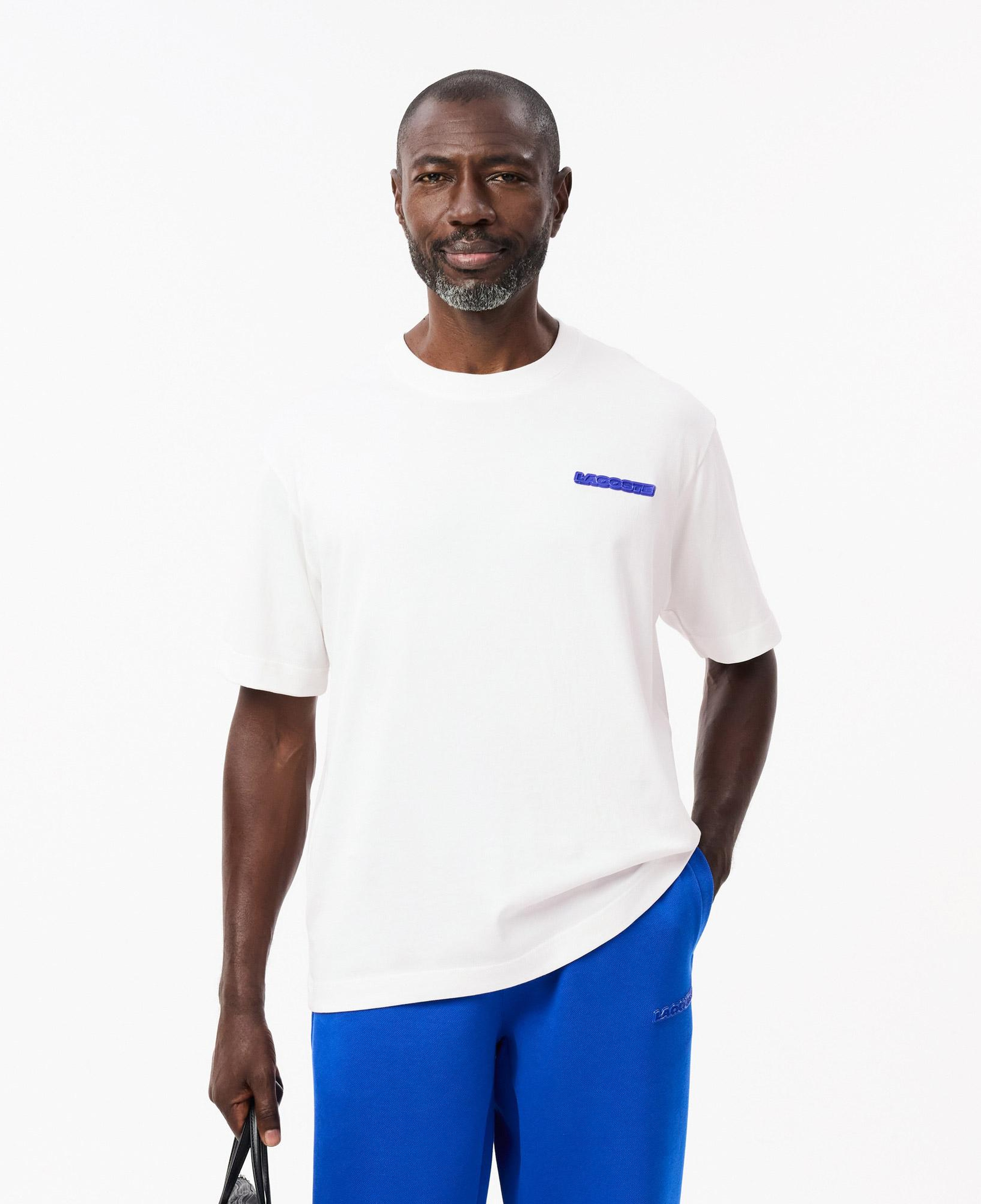 Erkek Loose Fit Bisiklet Yaka Baskılı Beyaz T-Shirt