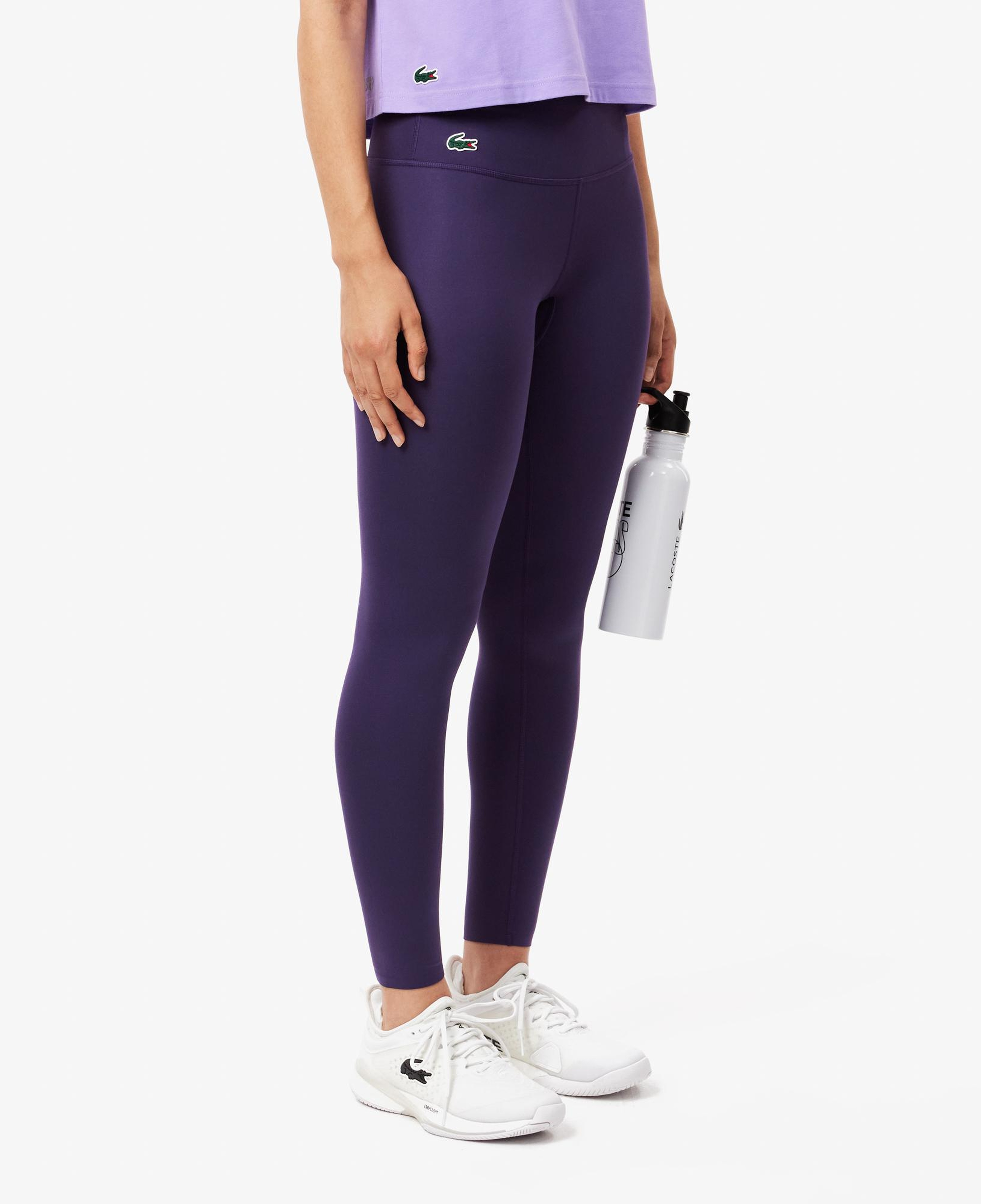 Kadın Slim Fit Baskılı Mor Tayt