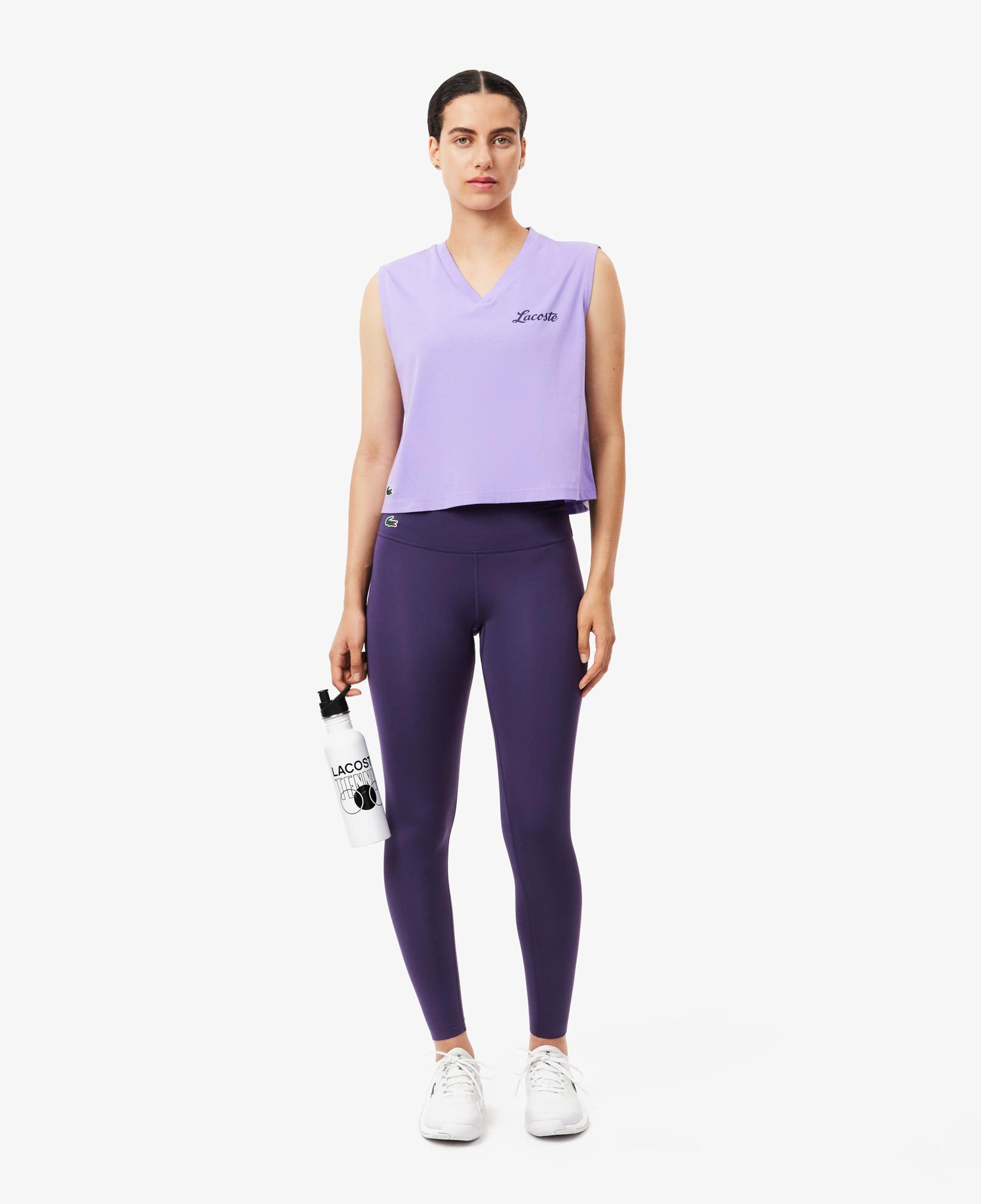 Kadın Slim Fit Baskılı Mor Tayt