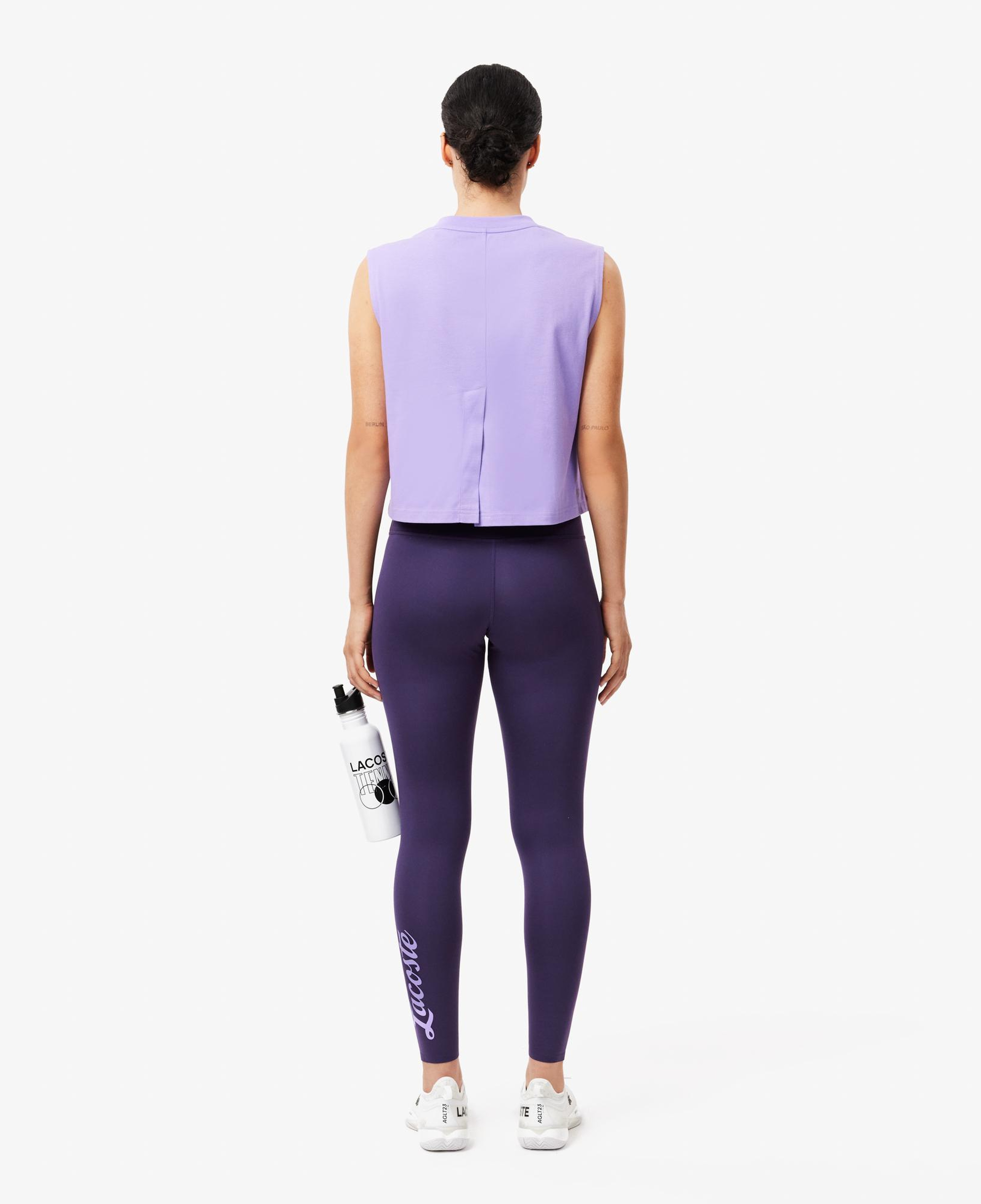 Kadın Slim Fit Baskılı Mor Tayt