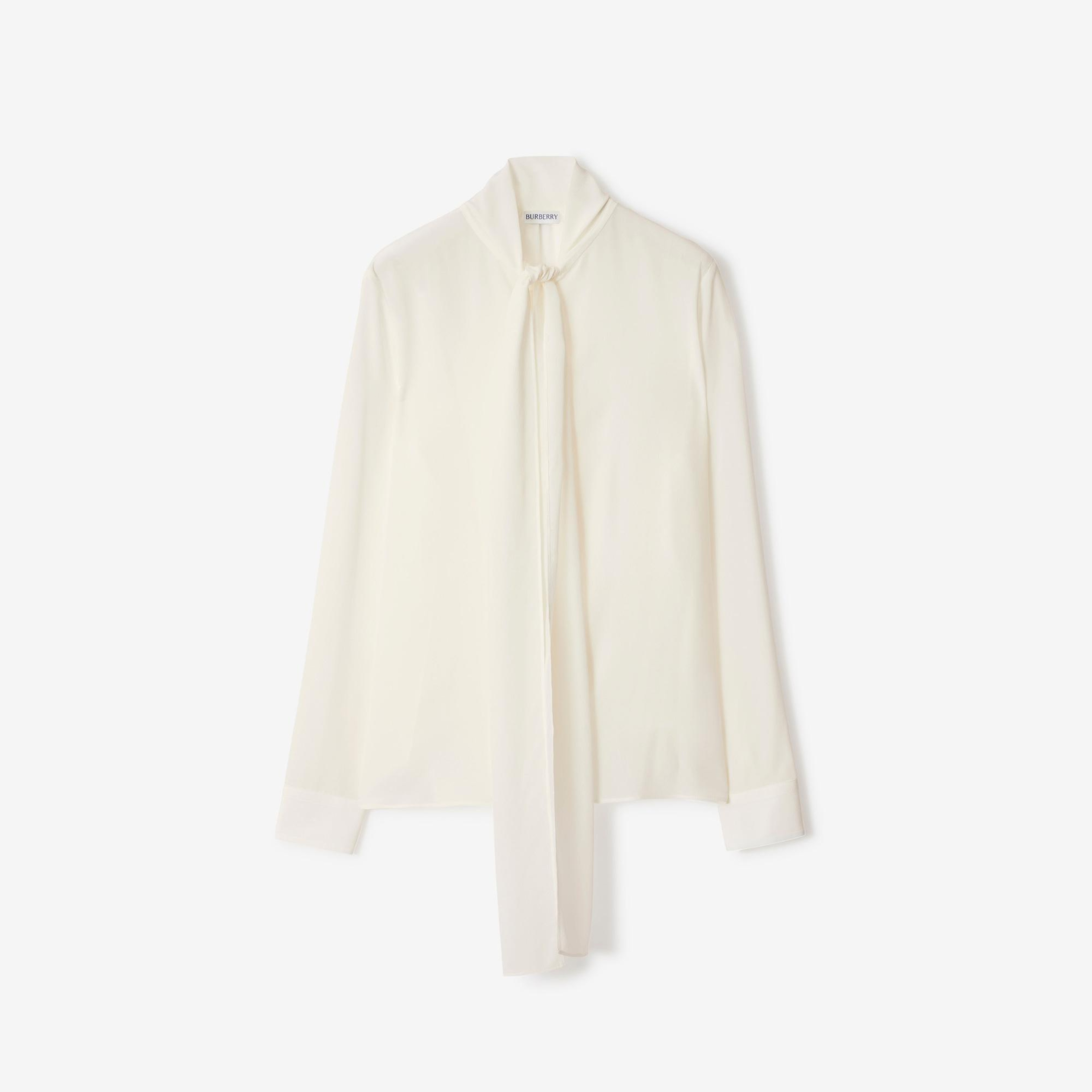 Burberry Ros Silk Blouse Kadın Beyaz Gömlek