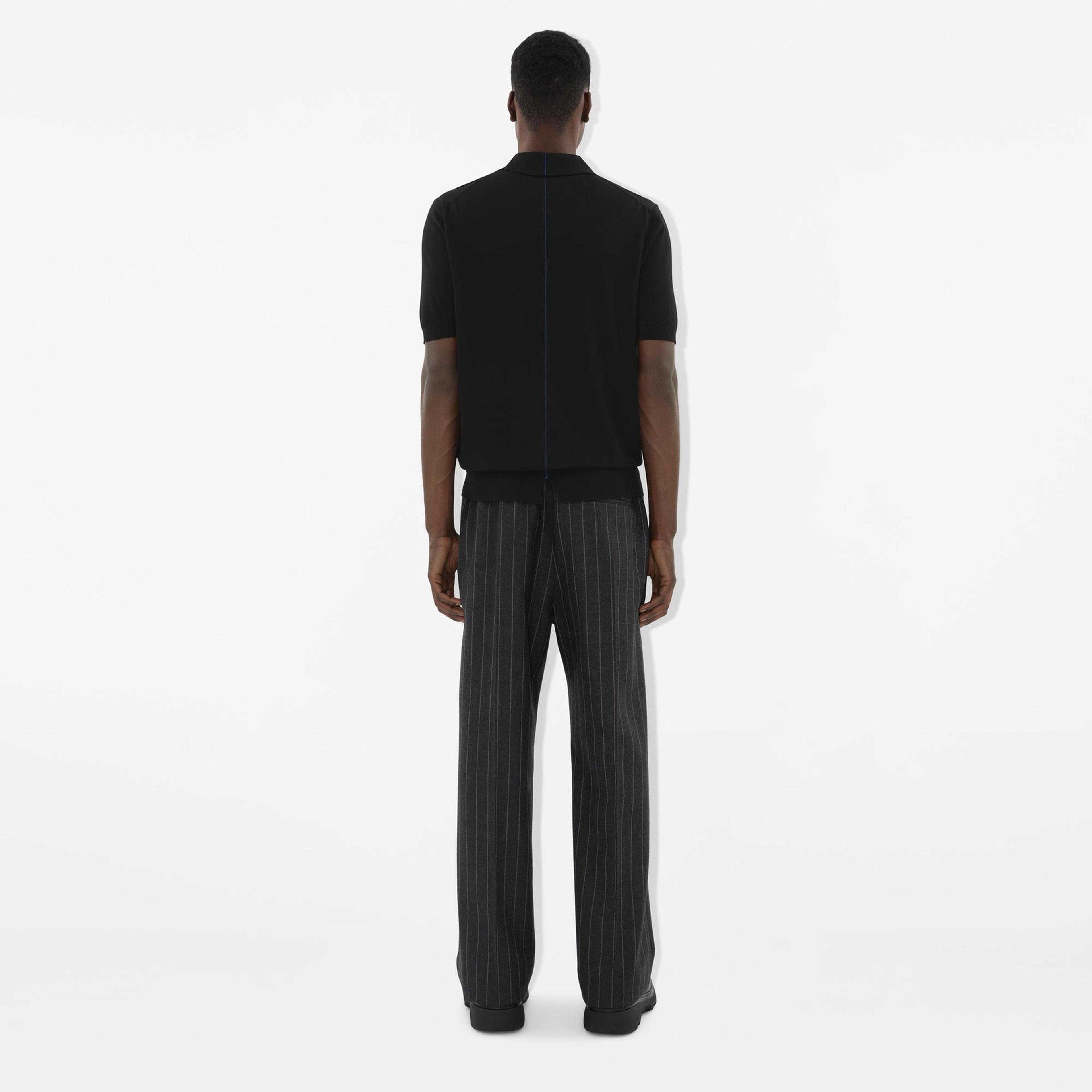 Burberry Pai Wool Erkek Siyah Polo