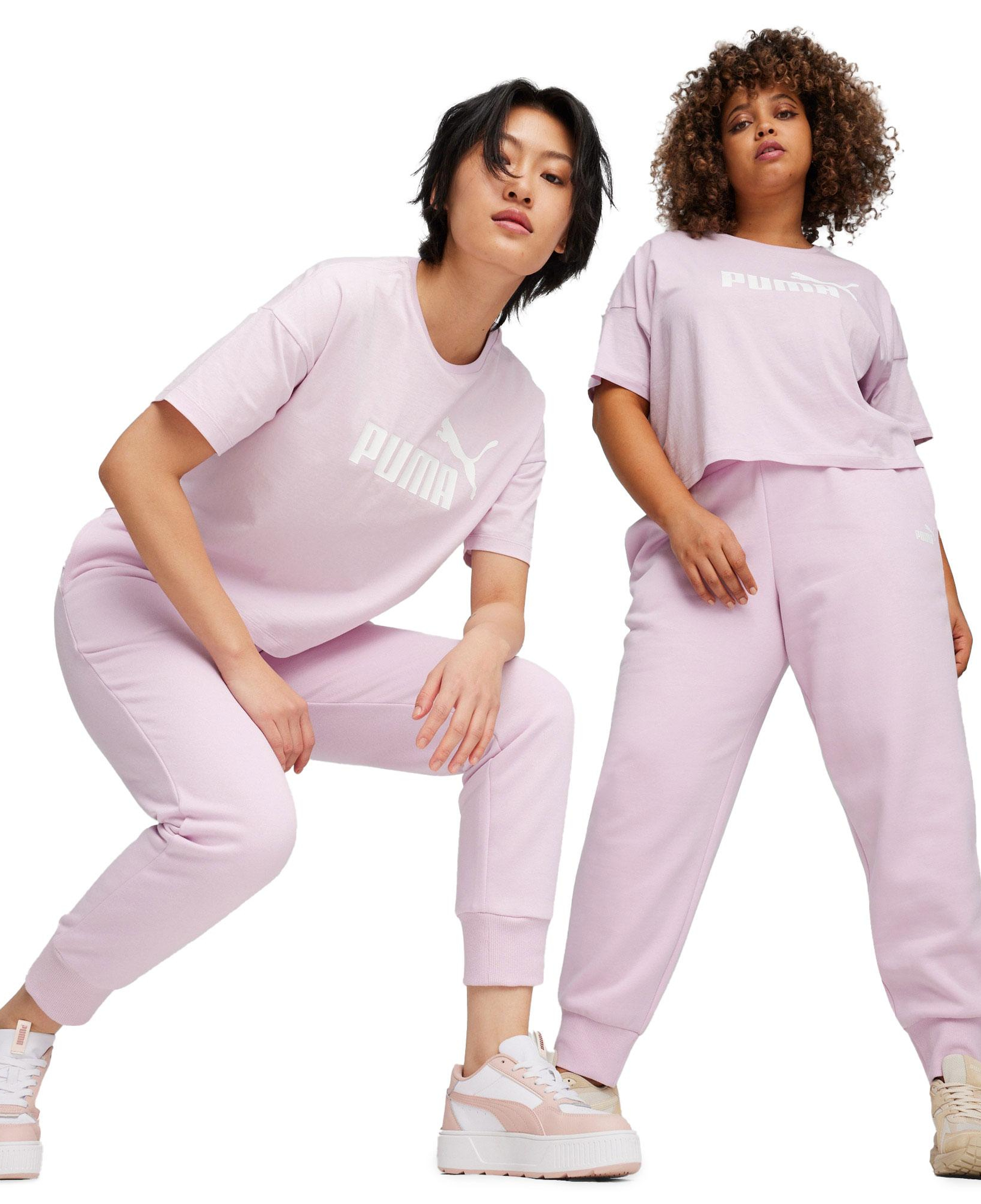 Puma Essentials Cropped Logo Kadın Pembe T-Shirt
