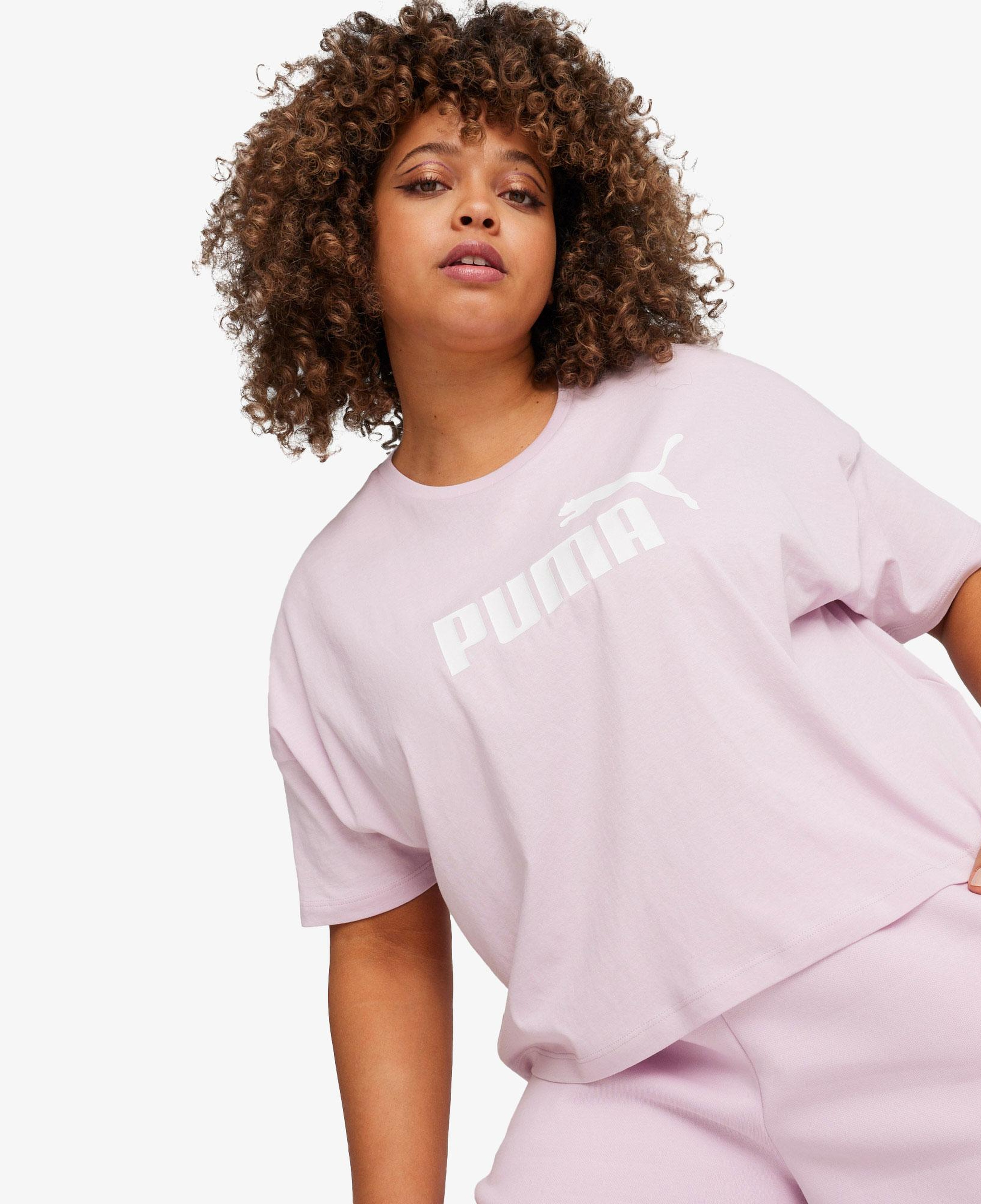 Puma Essentials Cropped Logo Kadın Pembe T-Shirt