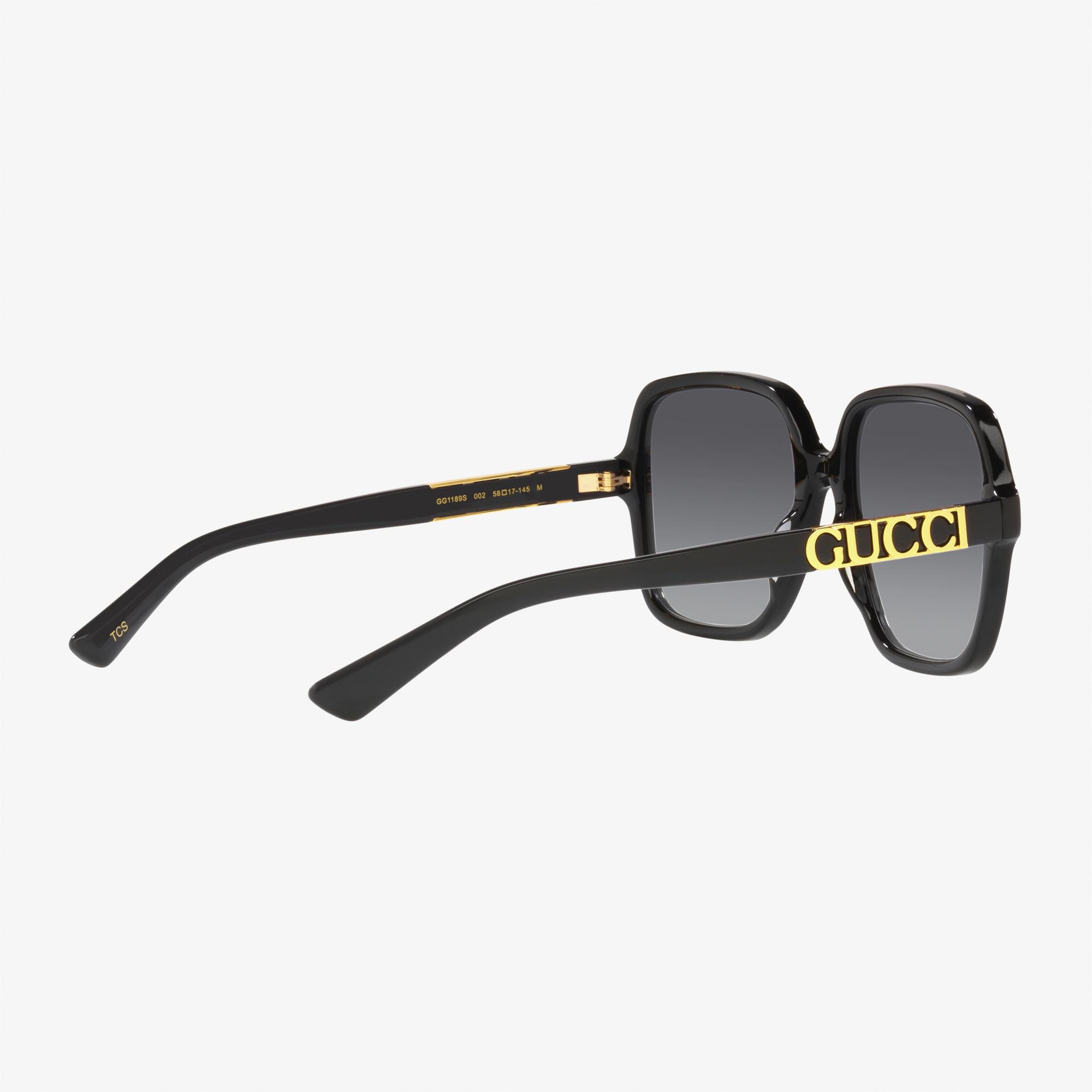 Gucci Rectangle Siyah Güneş Gözlüğü