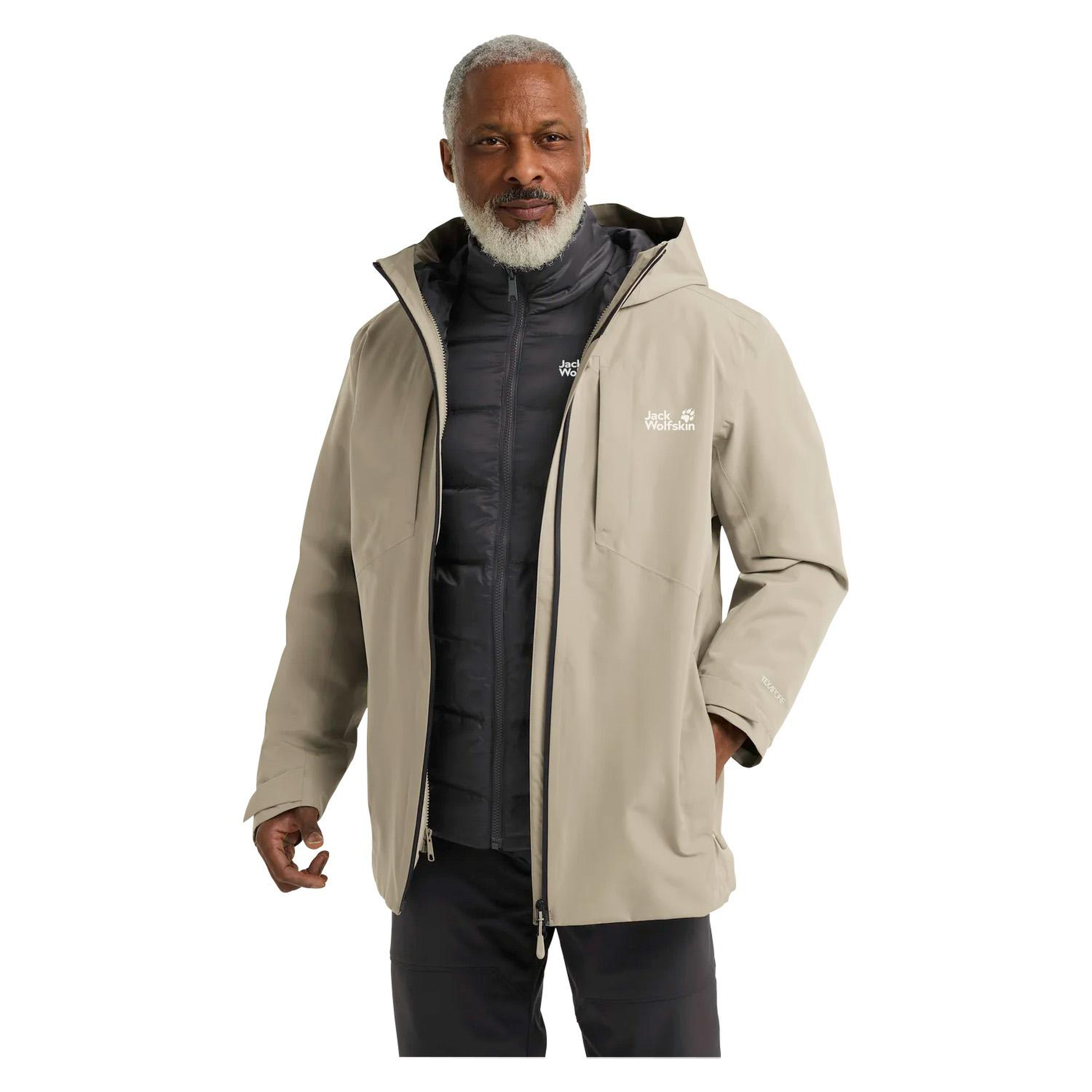 Jack Wolfskin Icecape 3in1 Do Rds Erkek Bej Outdoor Ceketi