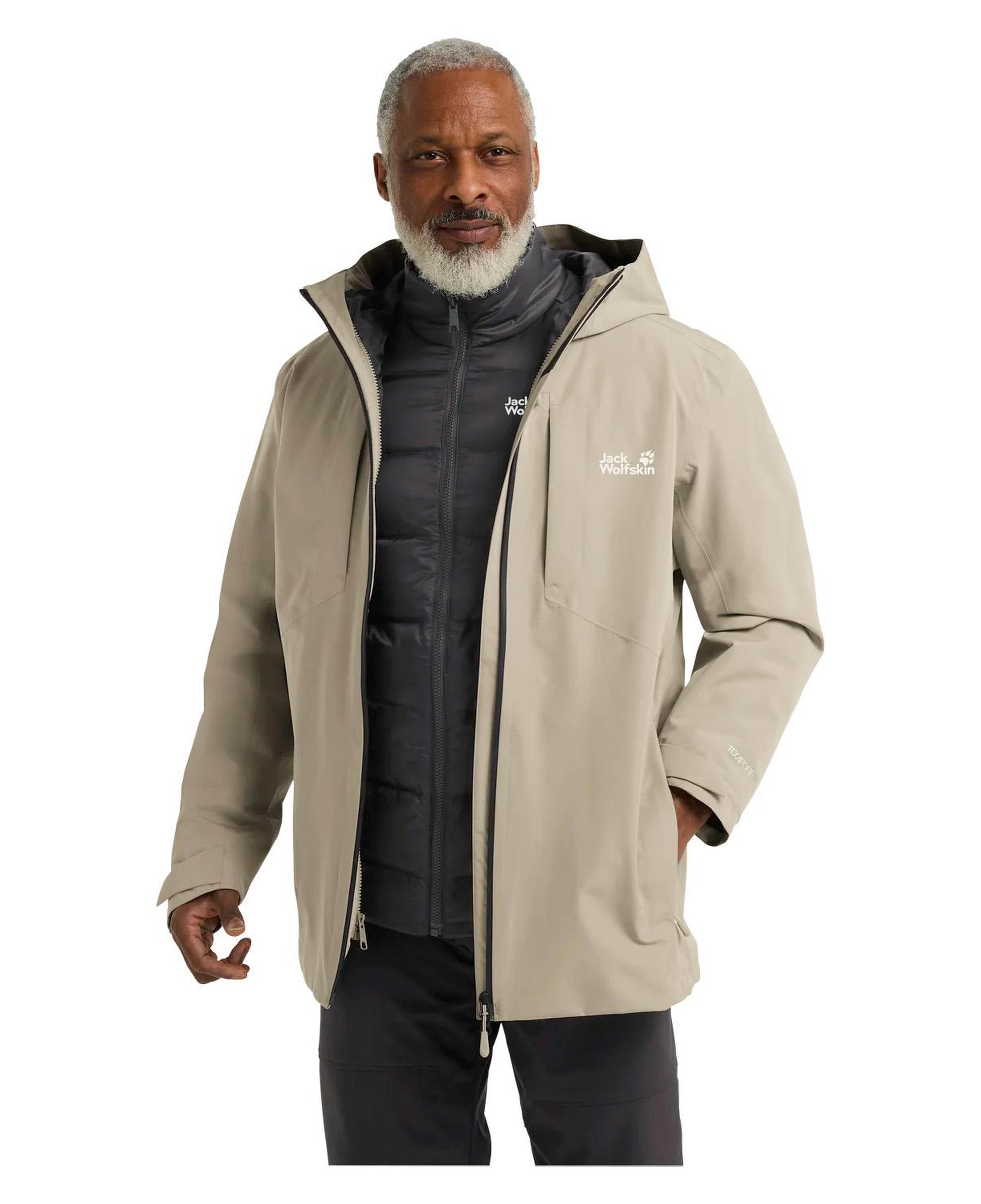 Jack Wolfskin Icecape 3in1 Do Rds Erkek Bej Outdoor Ceketi