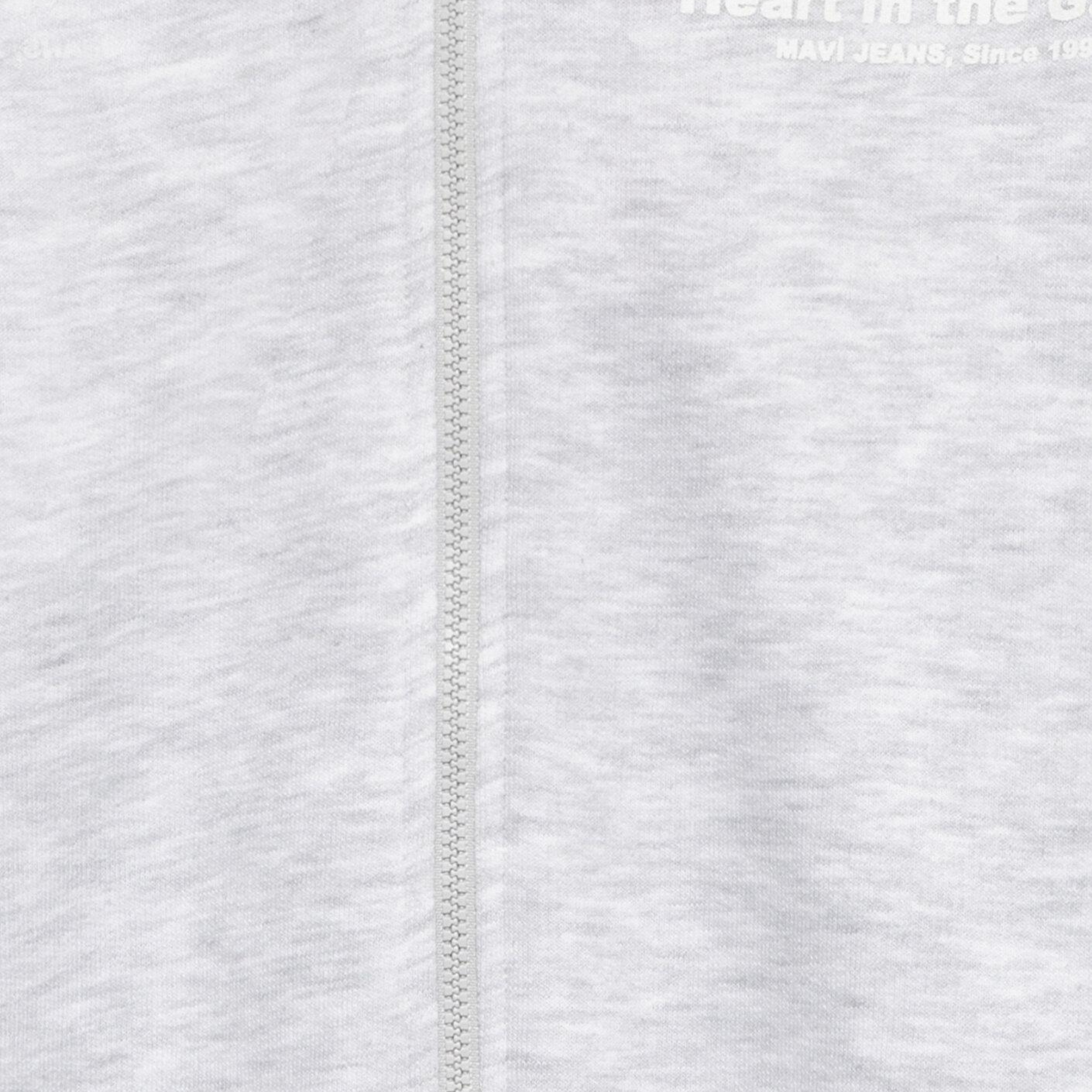 Mavi Sırt Baskılı Kapüşonlu Gri Sweatshirt 6S10182-88467