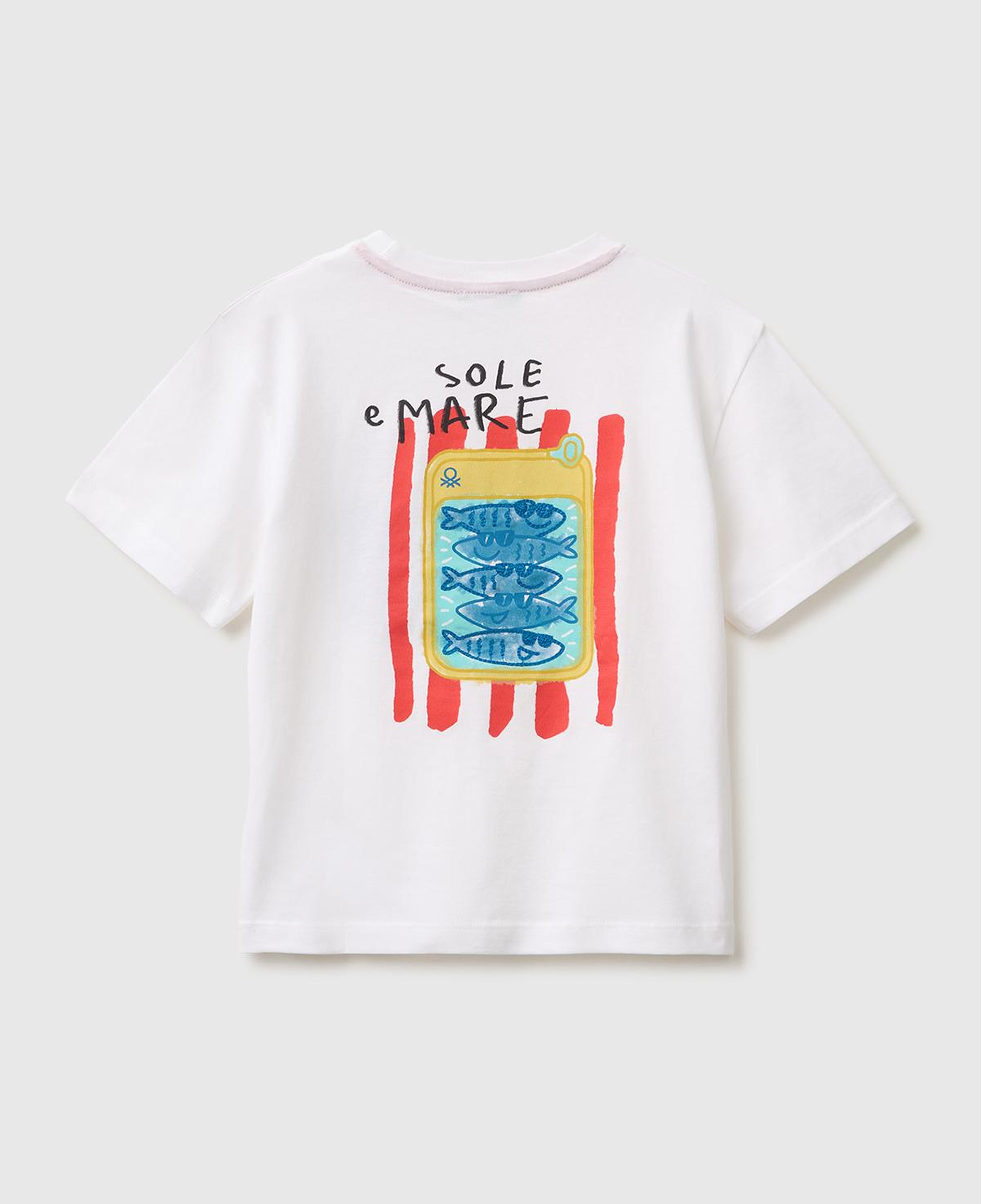 Erkek Çocuk Beyaz Ön ve Arka Baskı İşleme Detaylı T-Shirt