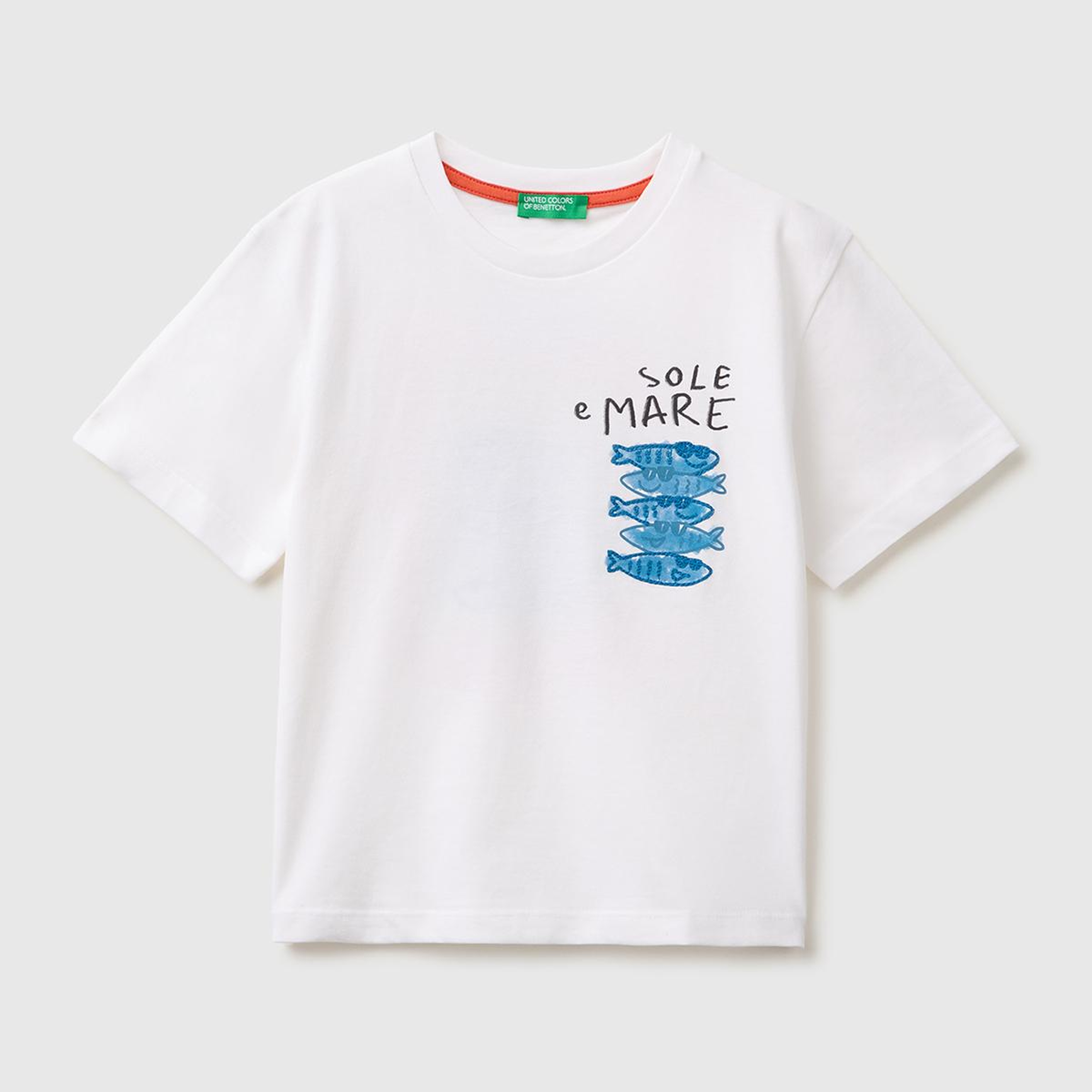 Erkek Çocuk Beyaz Ön ve Arka Baskı İşleme Detaylı T-Shirt