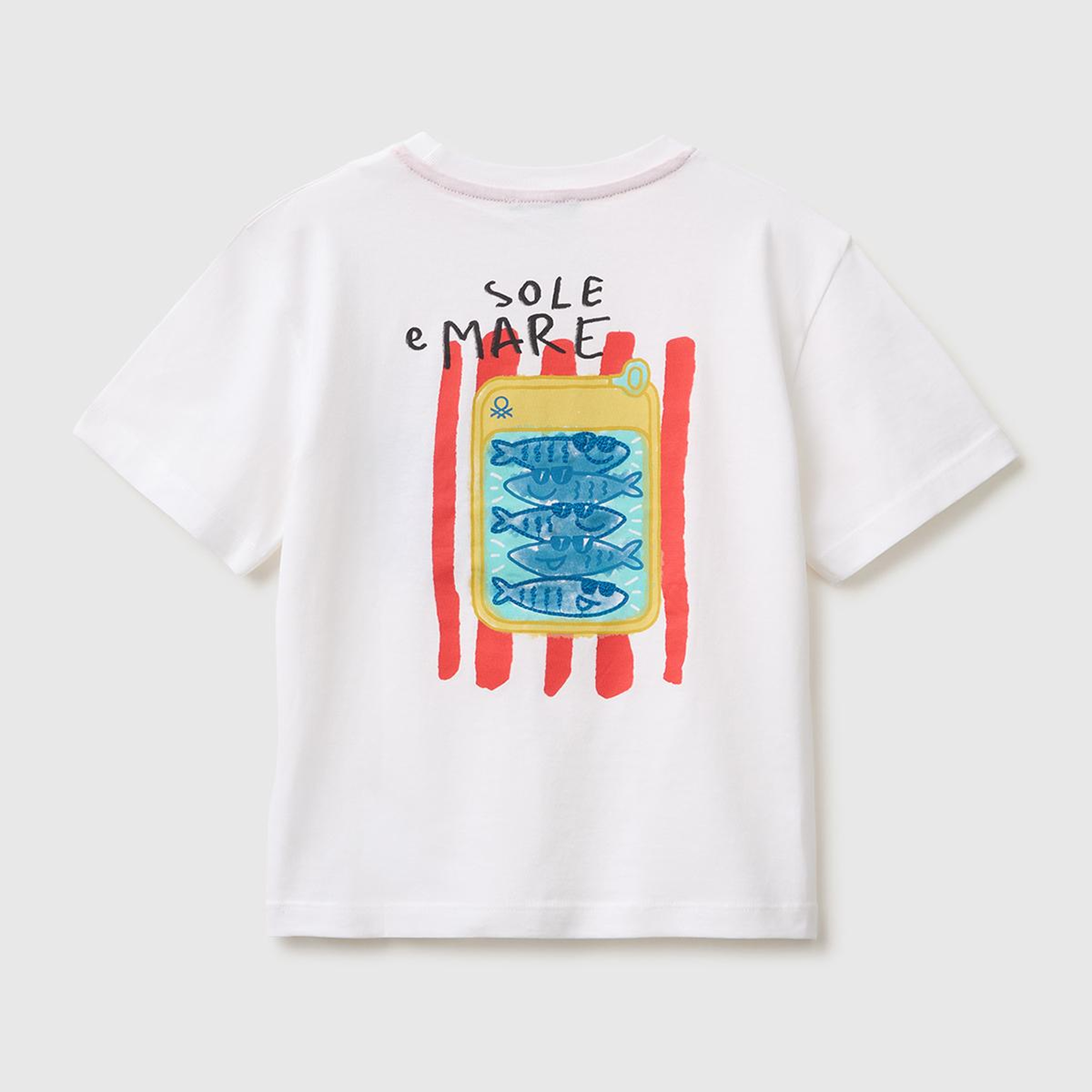 Erkek Çocuk Beyaz Ön ve Arka Baskı İşleme Detaylı T-Shirt