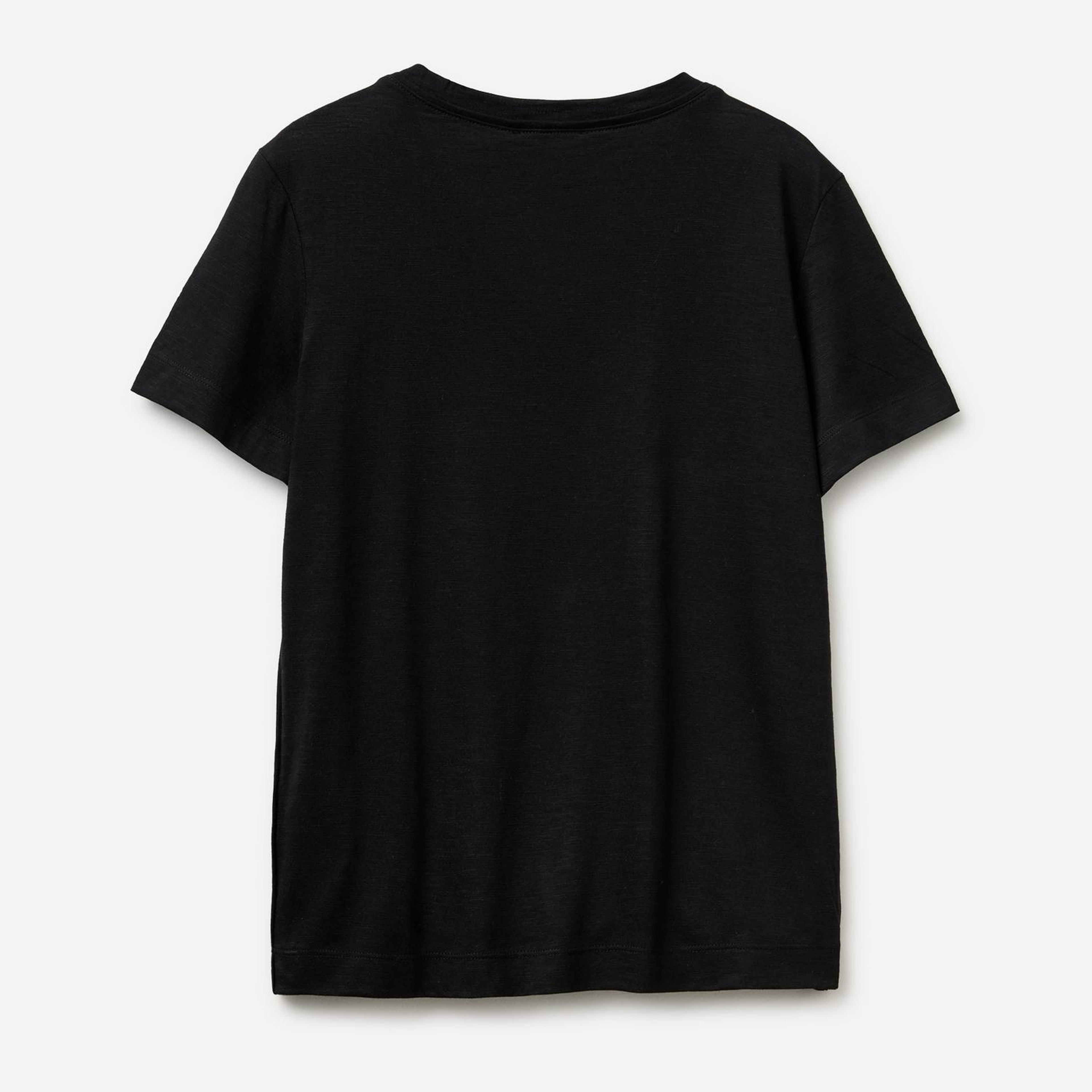 Kadın Siyah Pamuk ve Modal Karışımlı V Yaka T-Shirt