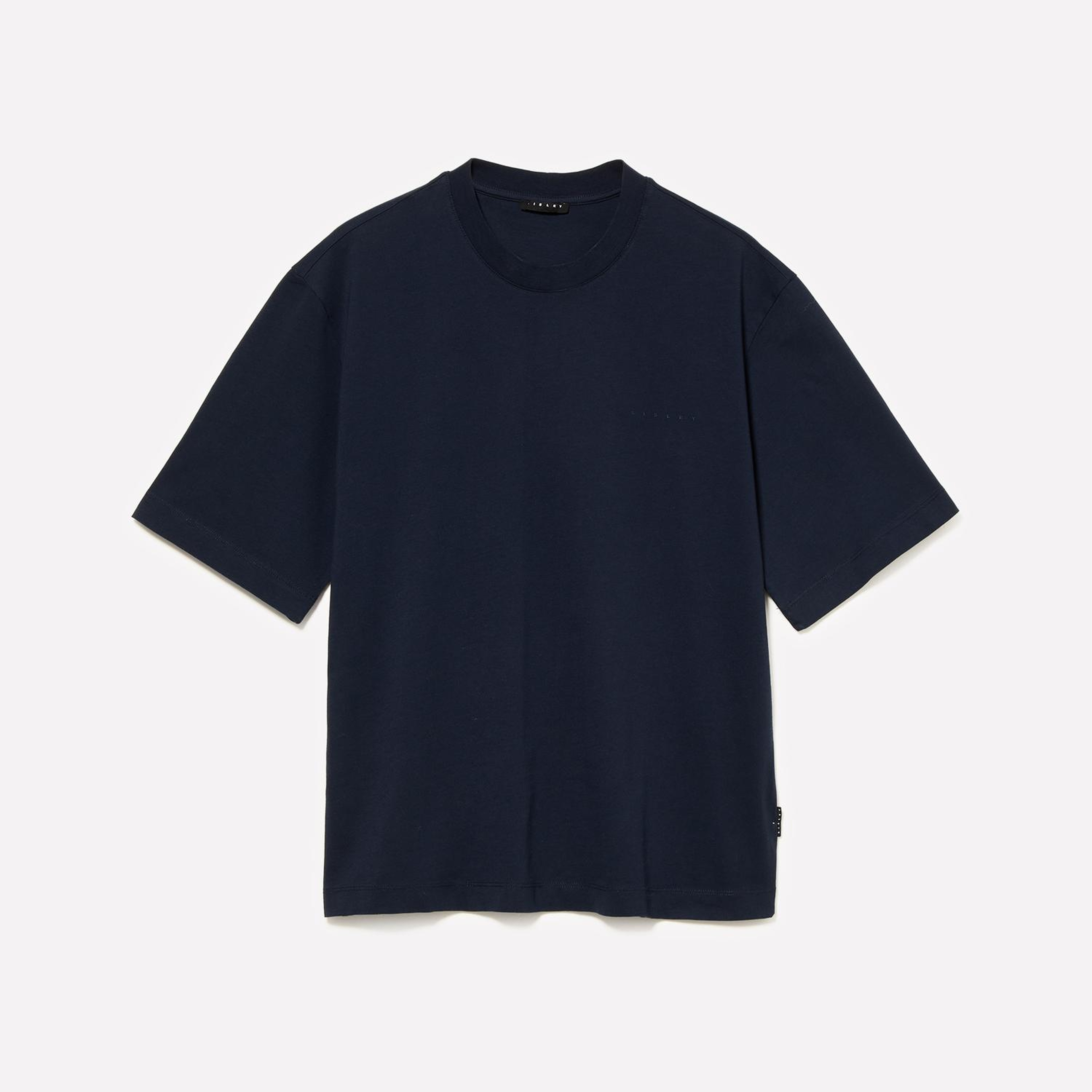 Erkek Lacivert %100 Pamuk Etiket Detaylı Bisiklet Yaka T-Shirt